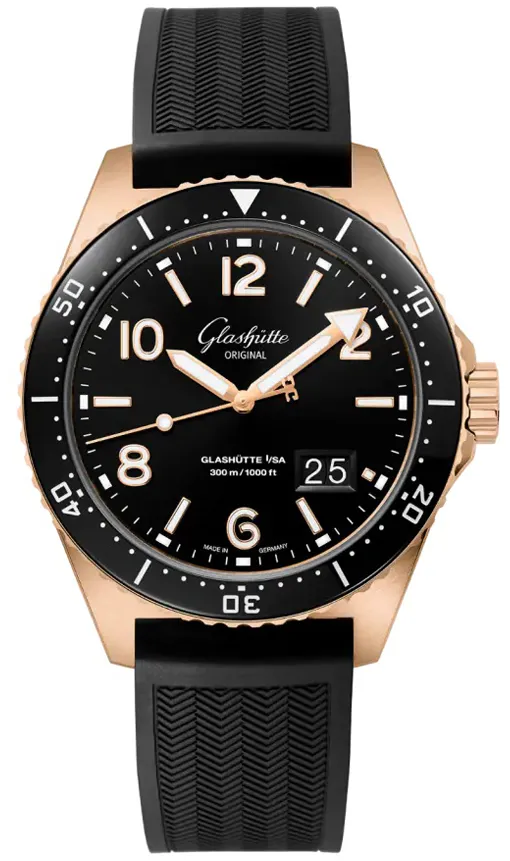 Glashütte SeaQ Panorama Date 1-36-13-03-90-33 43mm Rose gold Black