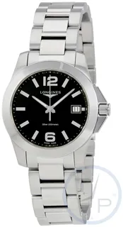 Longines Conquest L3.377.4.58.6 Stainless steel Black