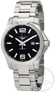 Longines Conquest L37604566 Stainless steel Black