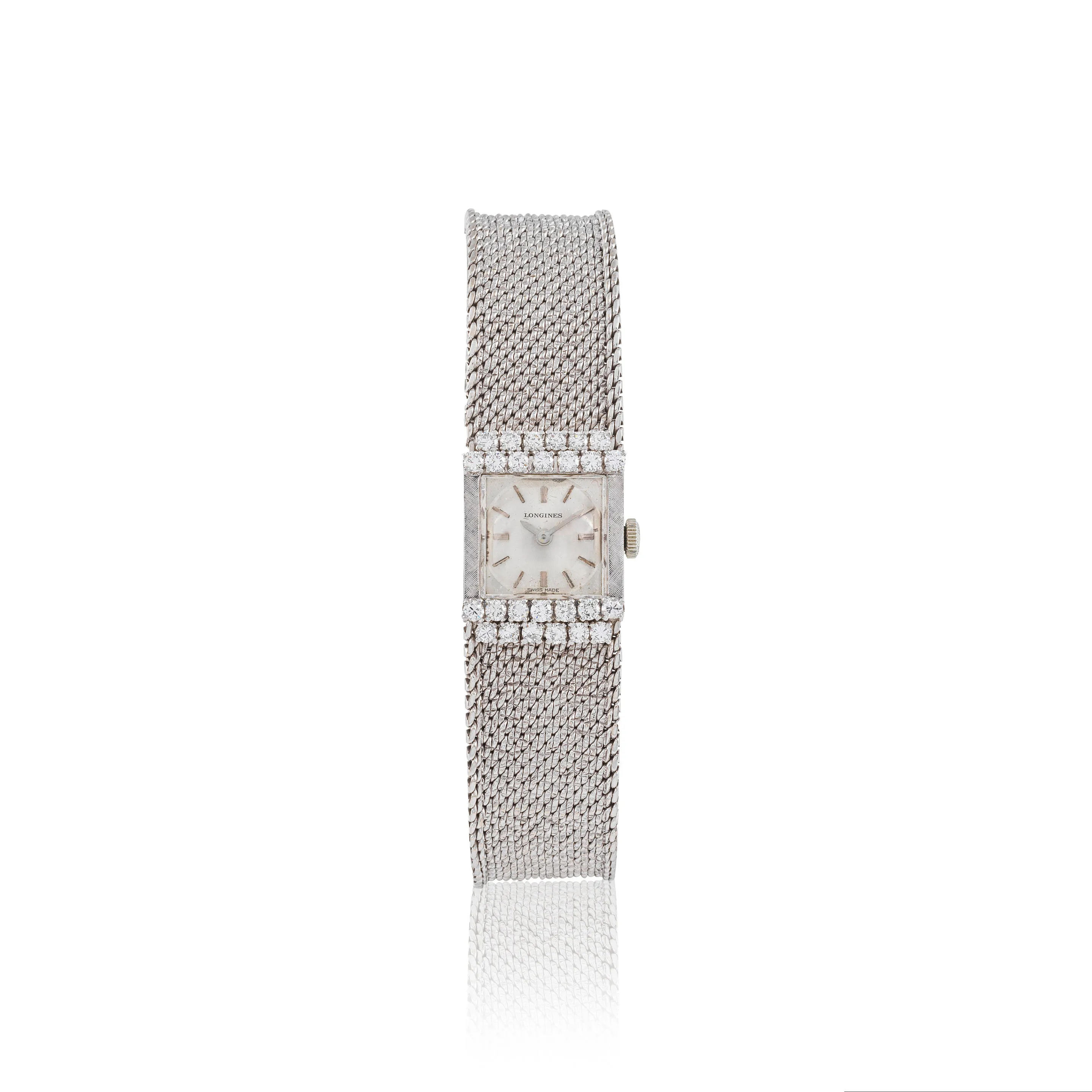 Longines 16mm White gold and diamond Silver