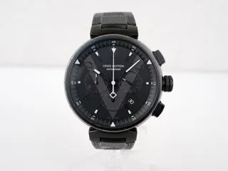 Louis Vuitton Tambour Q1A62 Stainless steel Black