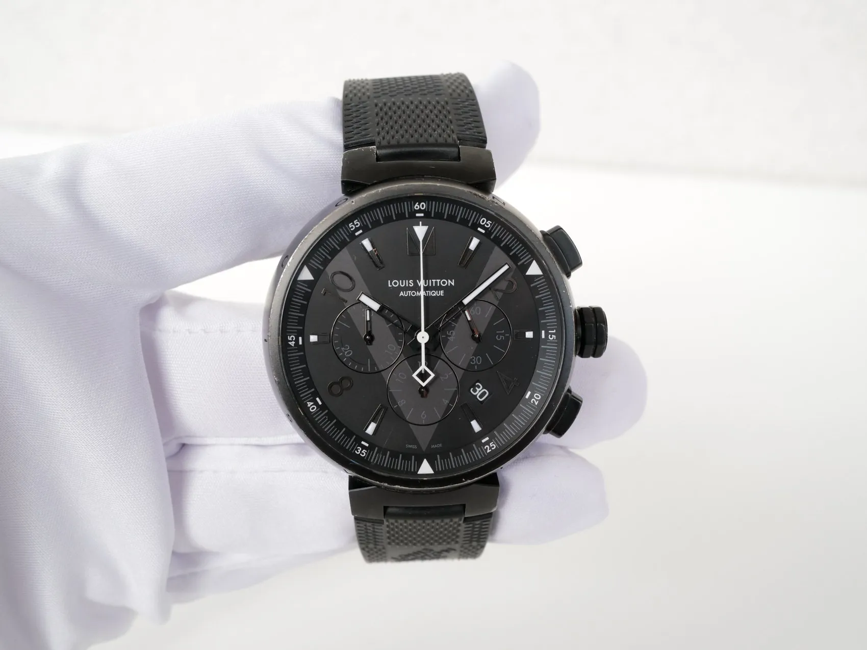 Louis Vuitton Tambour Q1A62 46mm Stainless steel Black 1