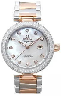 Omega De Ville Ladymatic 425.25.34.20.55.004 34mm Stainless steel$18kt rose gold White