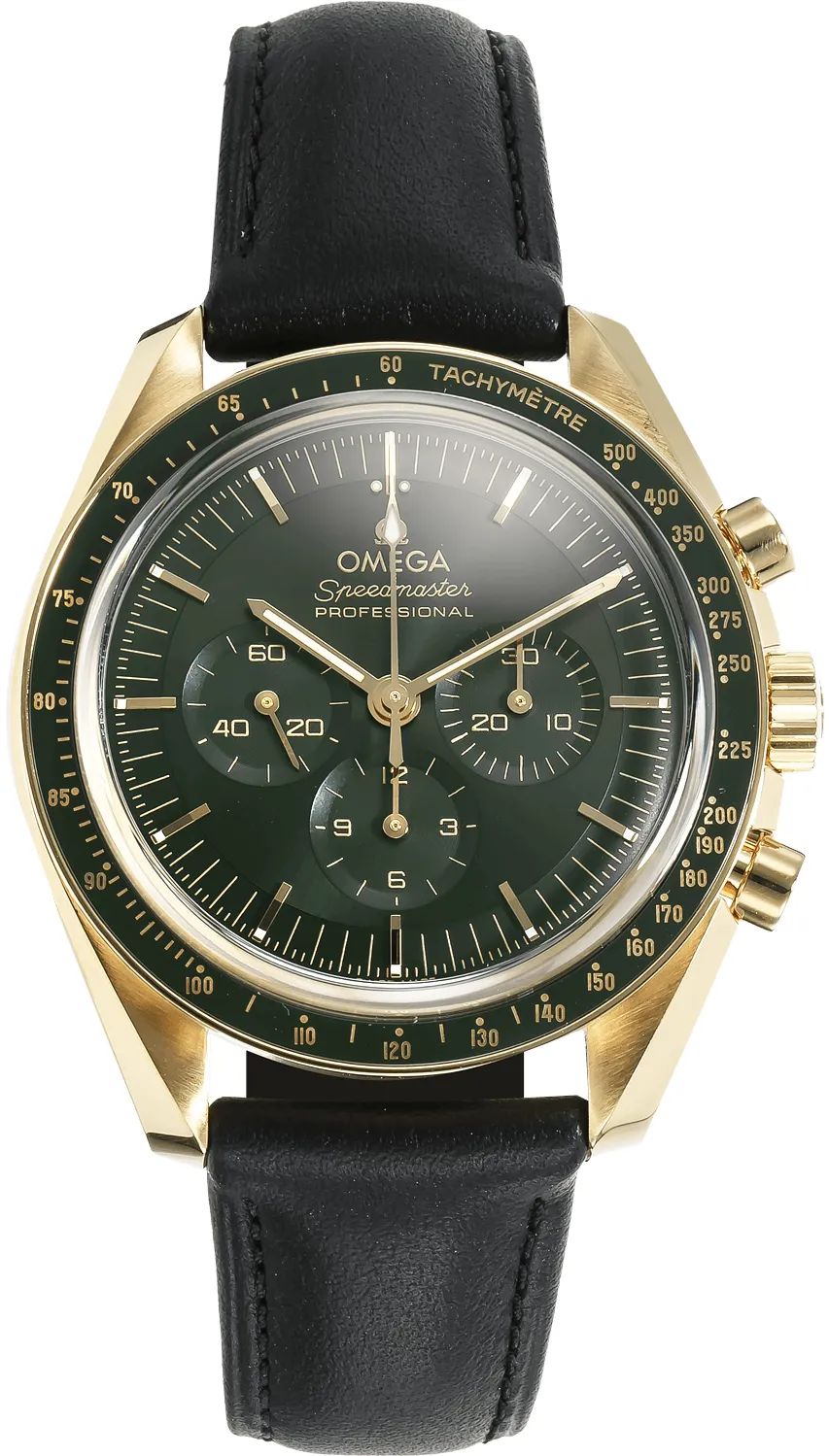 Omega Speedmaster Moonwatch 310.63.42.50.10.001 42mm Yellow gold Green