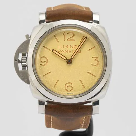 Panerai Luminor 1950 PAM01075 47mm Stainless steel Beige