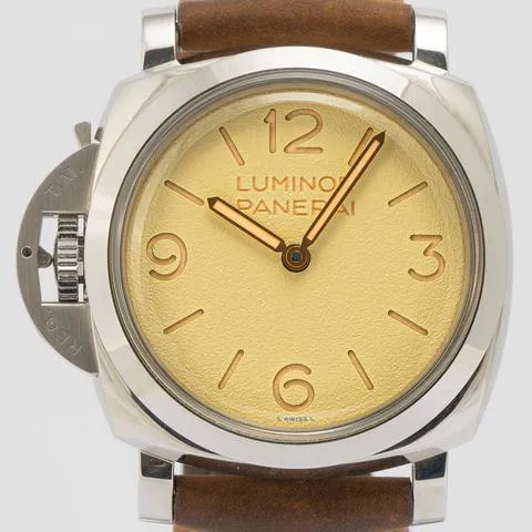 Panerai Luminor 1950 PAM01075 47mm Stainless steel Beige 2