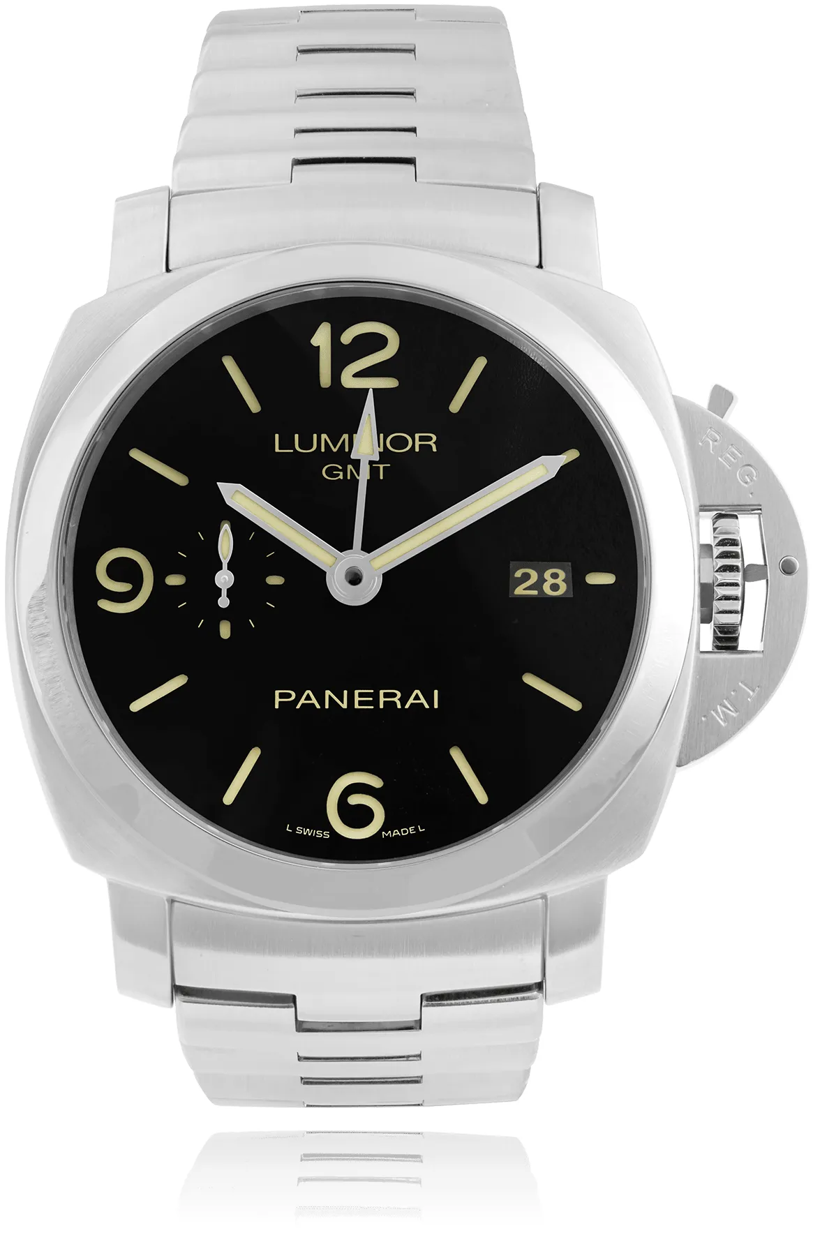 Panerai Luminor 1950 3 Days GMT Automa PAM 00329 44mm Stainless steel Black