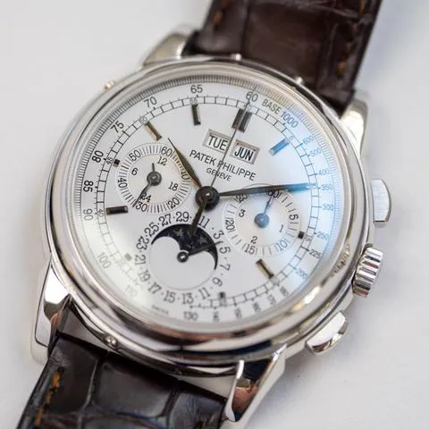 Patek Philippe Perpetual Calendar Chronograph 5970G-001 40mm White gold Silver 4