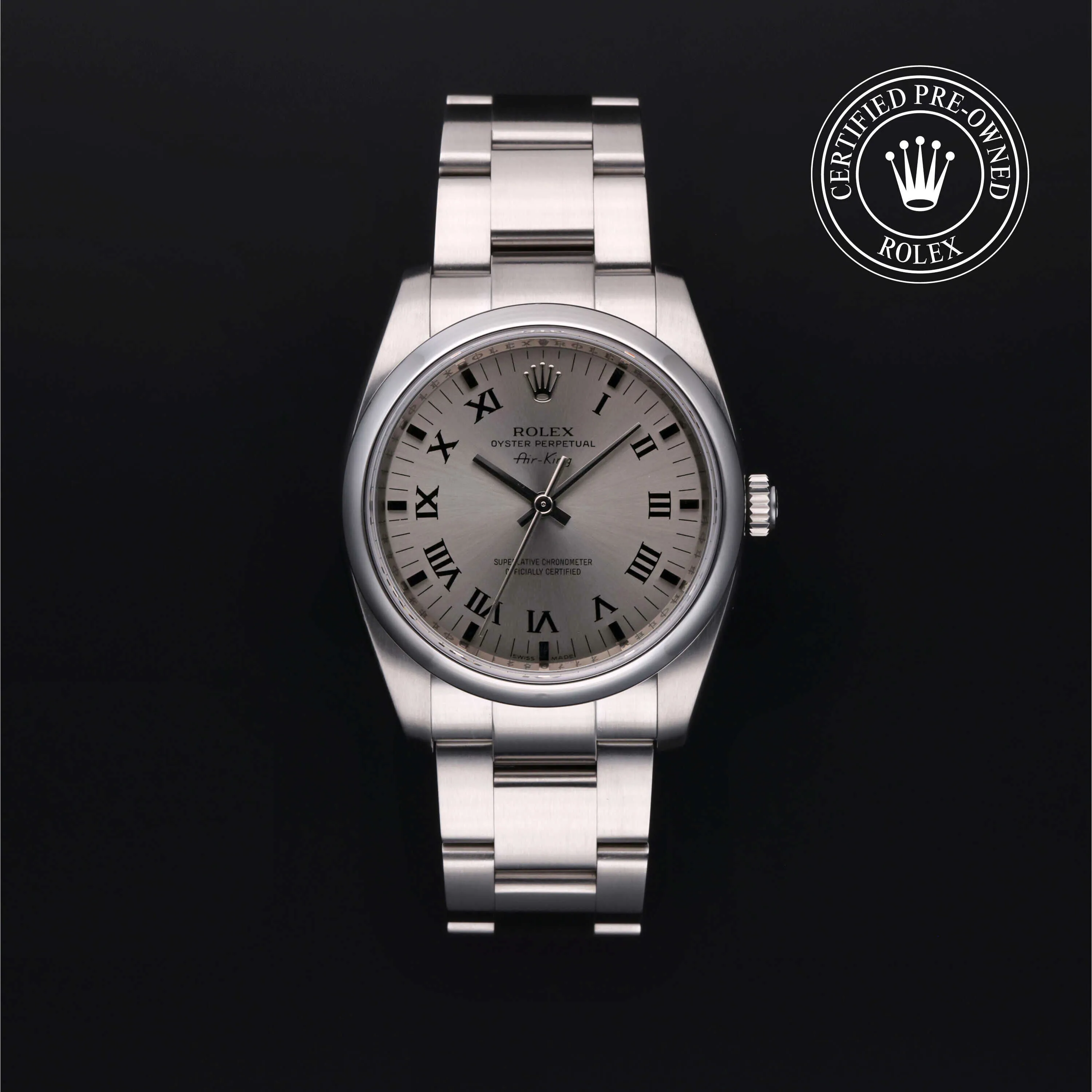 Rolex Oyster Perpetual 114200 34mm Stainless steel Silver Gray