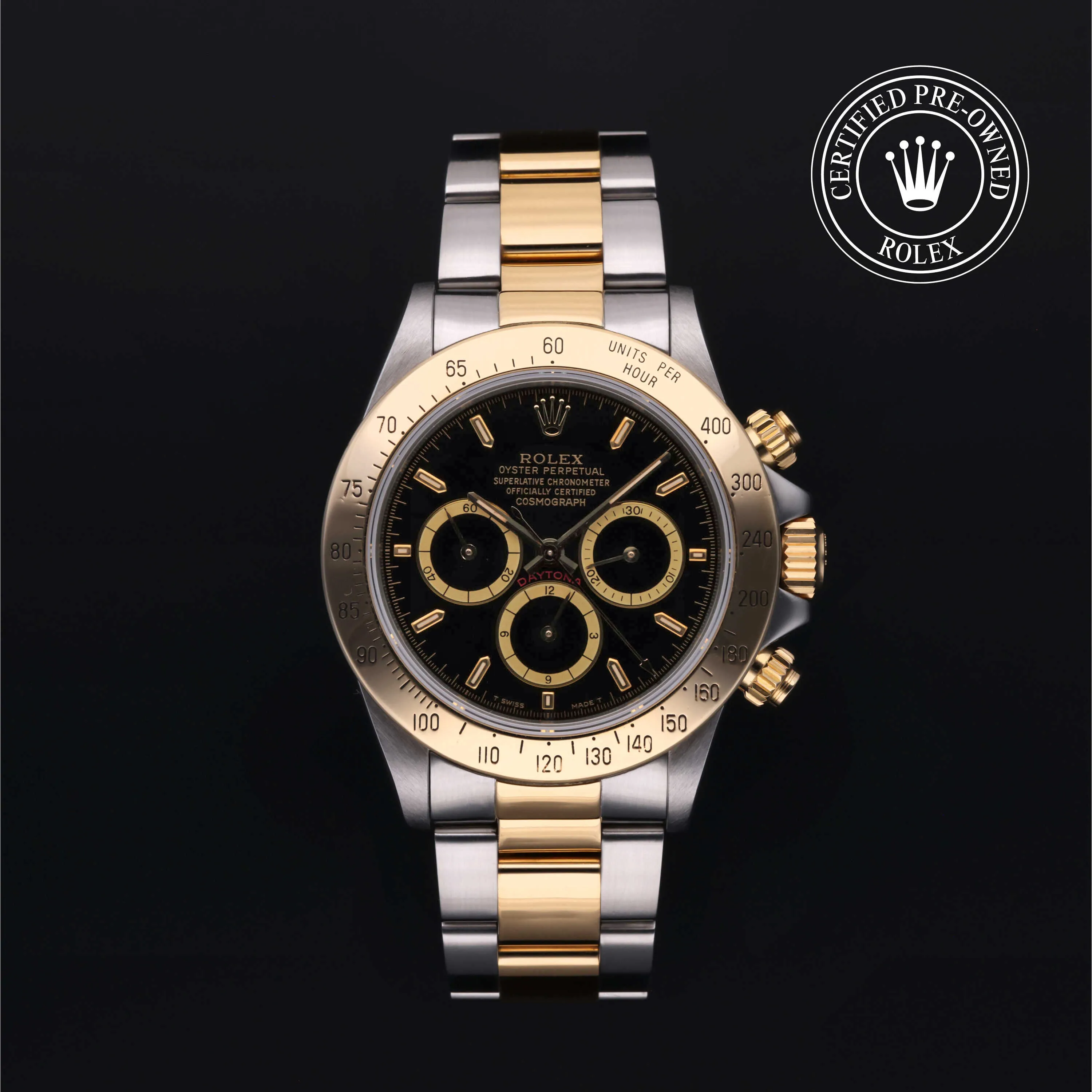 Rolex Cosmograph Daytona 16523 40mm Yellow gold and stainless steel Black