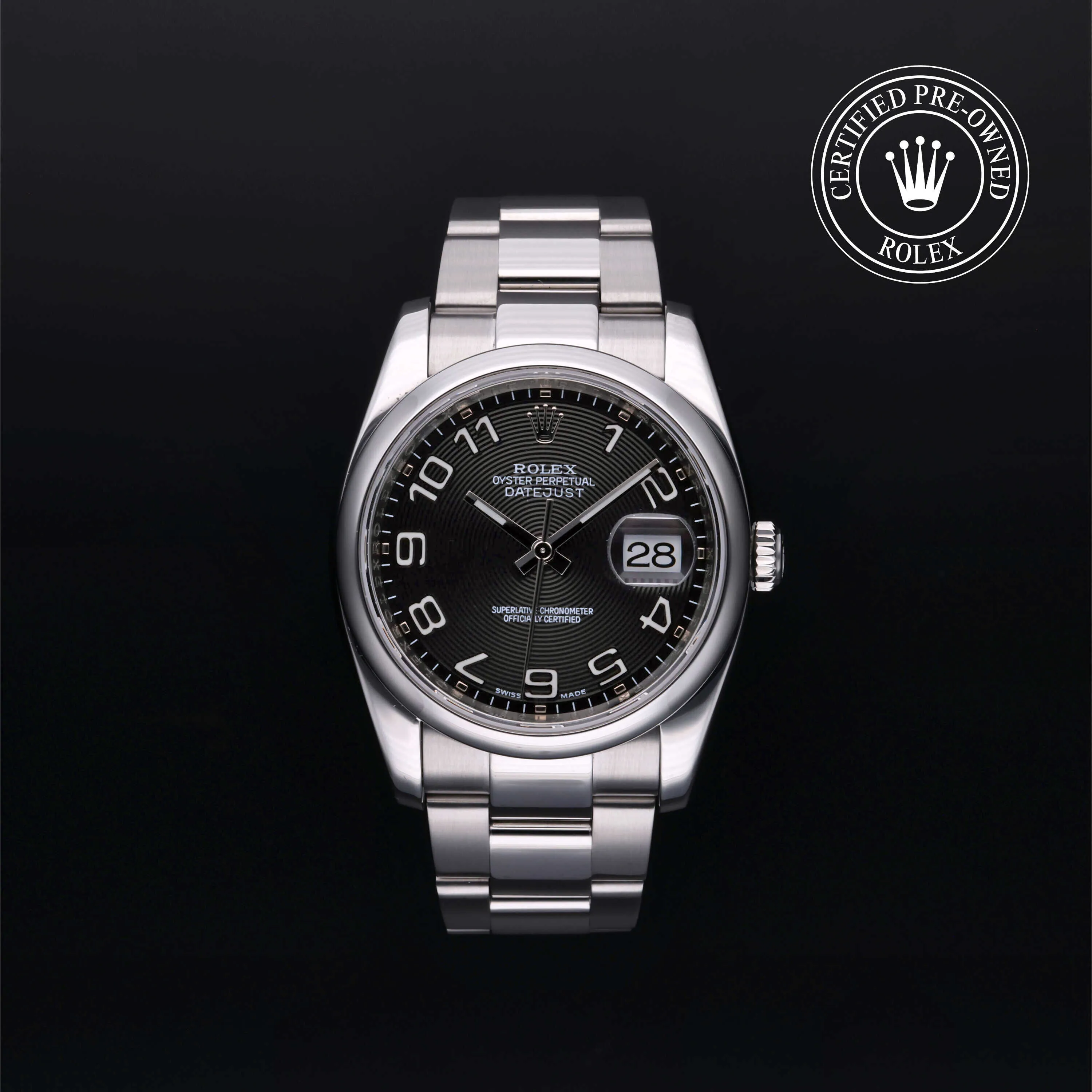 Rolex Datejust 116200 36mm Stainless steel Black