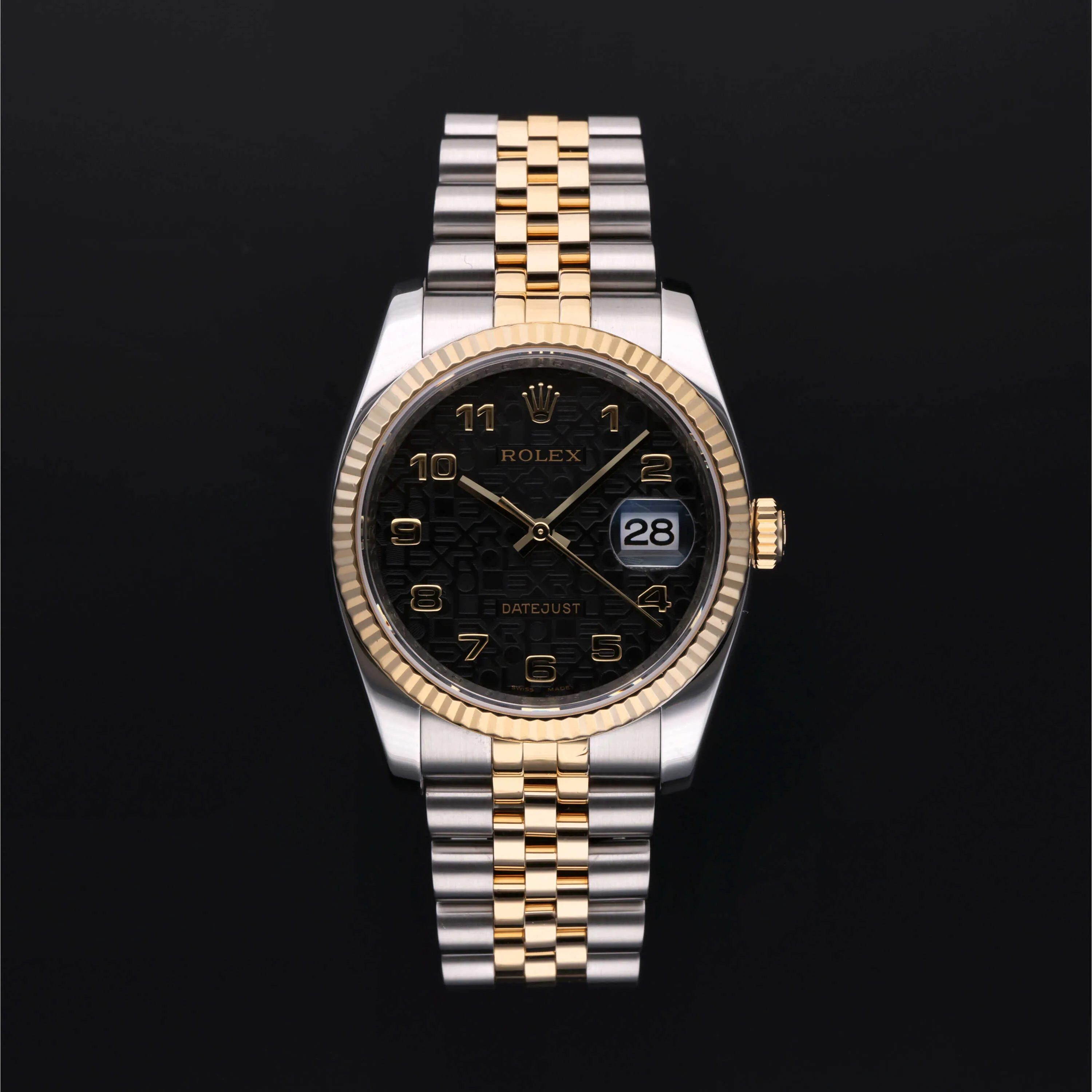 Rolex Datejust 116233 36mm Yellow gold and stainless steel Black