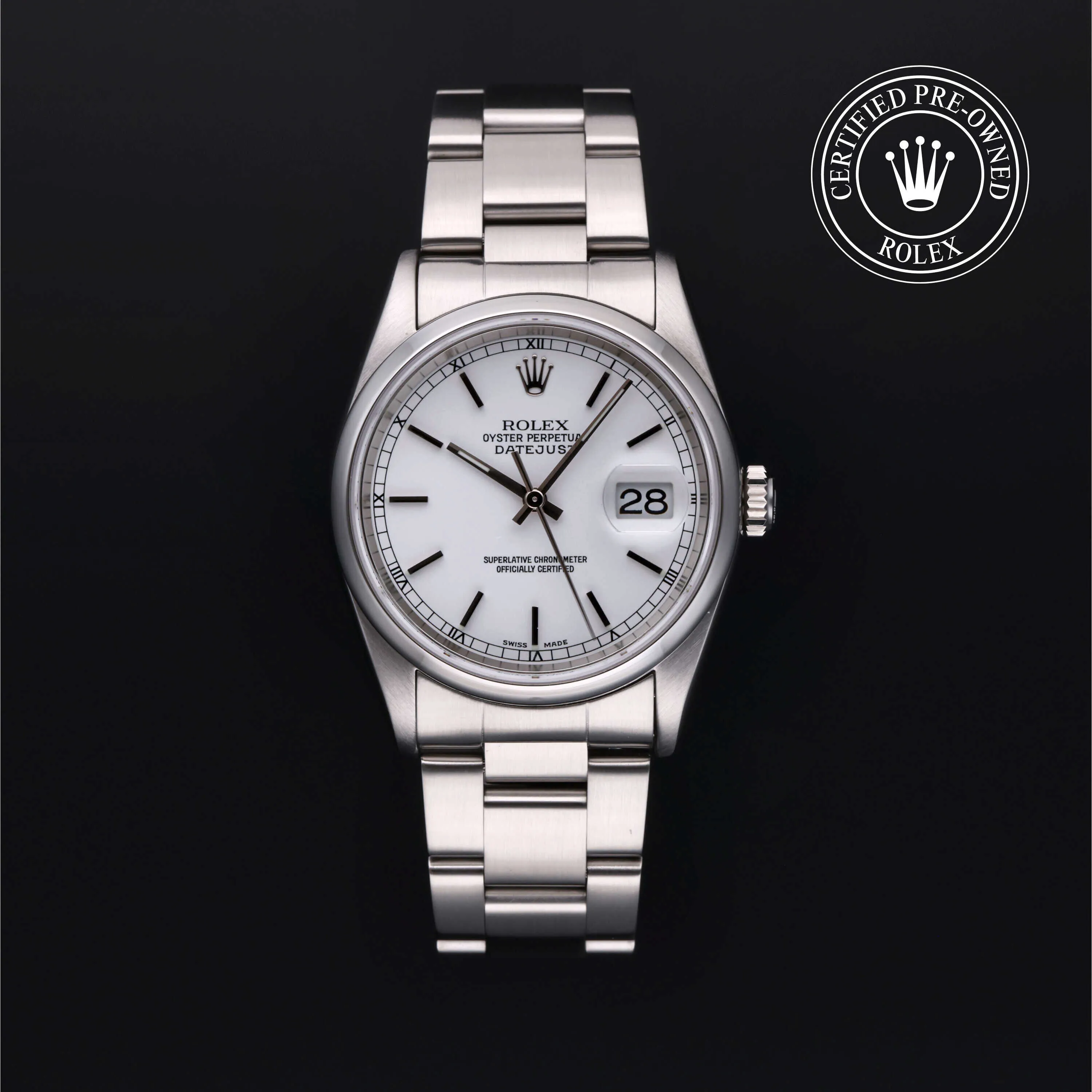 Rolex Datejust 36 16200 36mm Stainless steel White