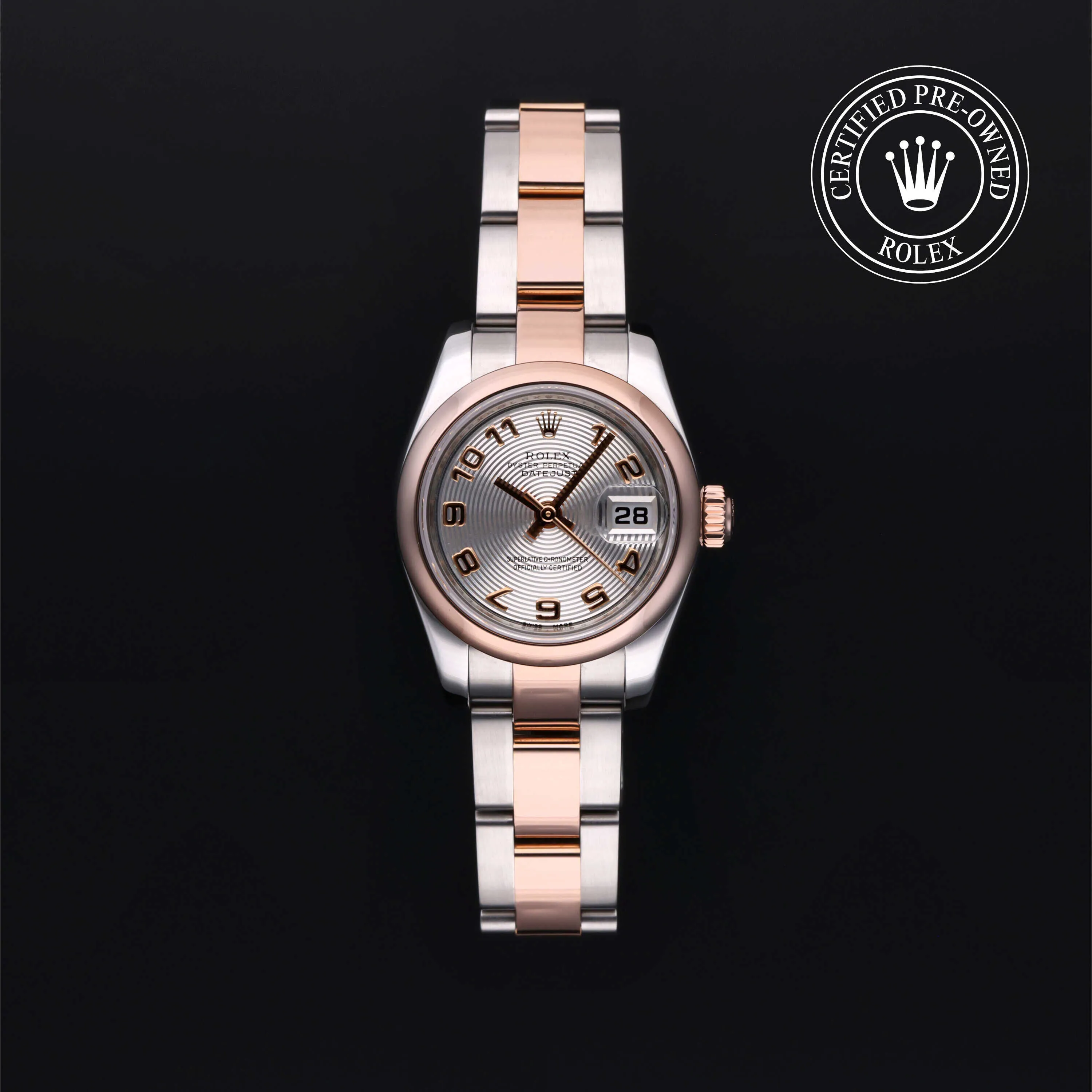 Rolex Lady-Datejust 179161 26mm Rose gold and Stainless steel Silver Gray