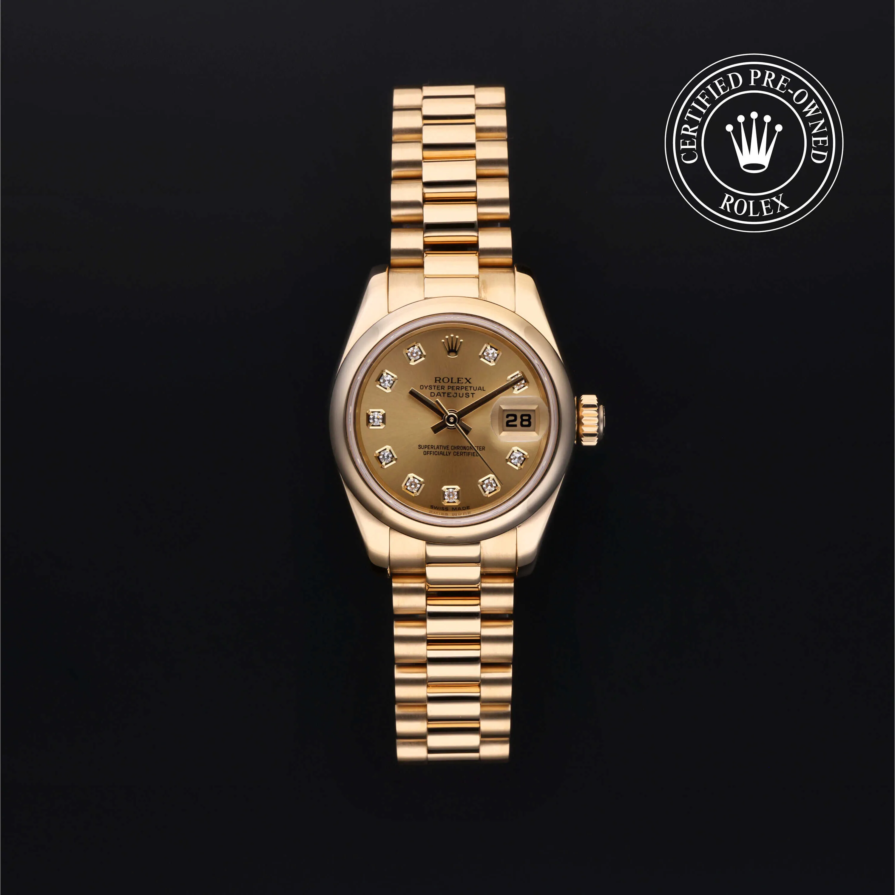 Rolex Datejust 179168 26mm Yellow gold Champagne
