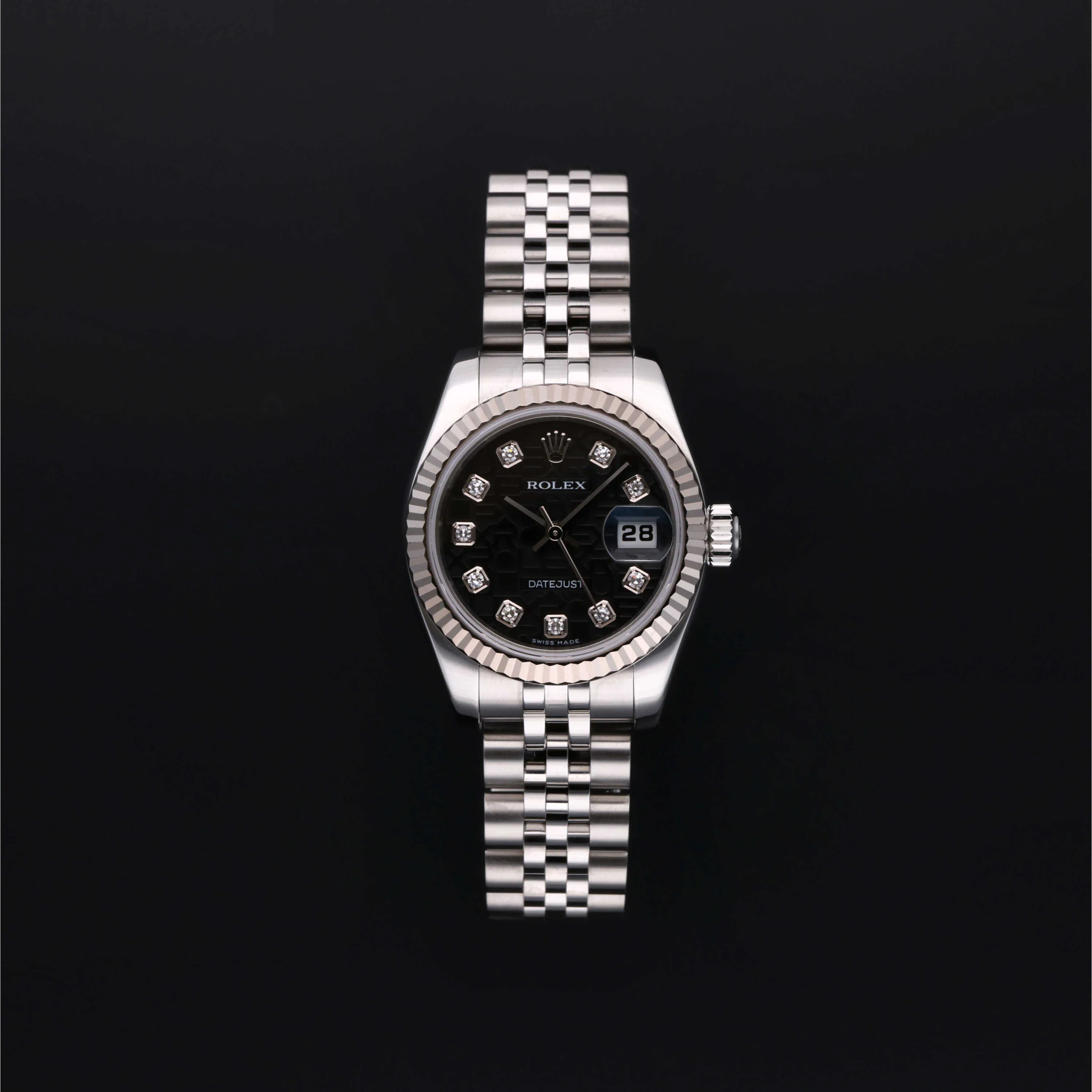 Rolex Lady-Datejust 179174 26mm Stainless steel Black