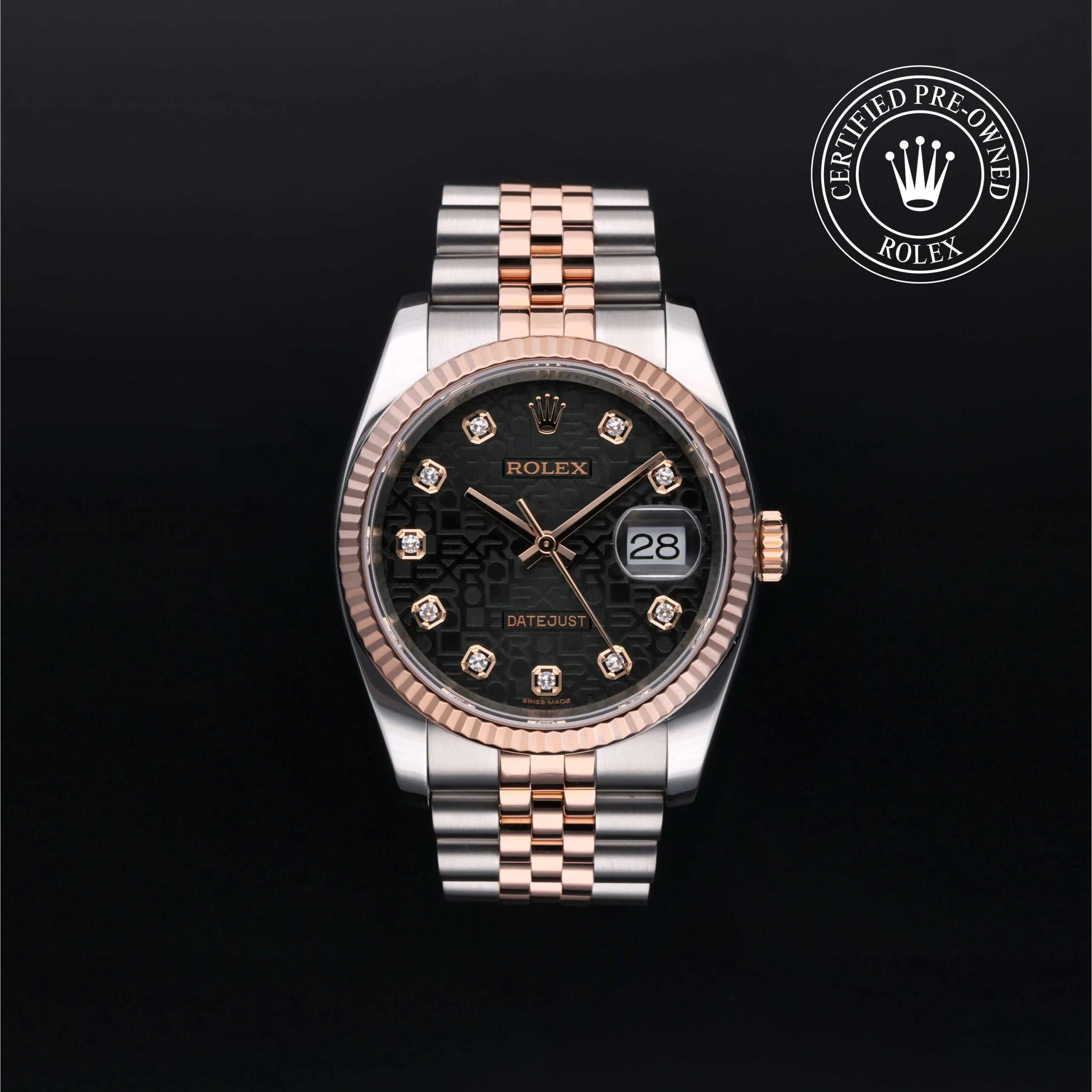 Rolex Datejust 36 116231 36mm Oystersteel and Everose gold Black