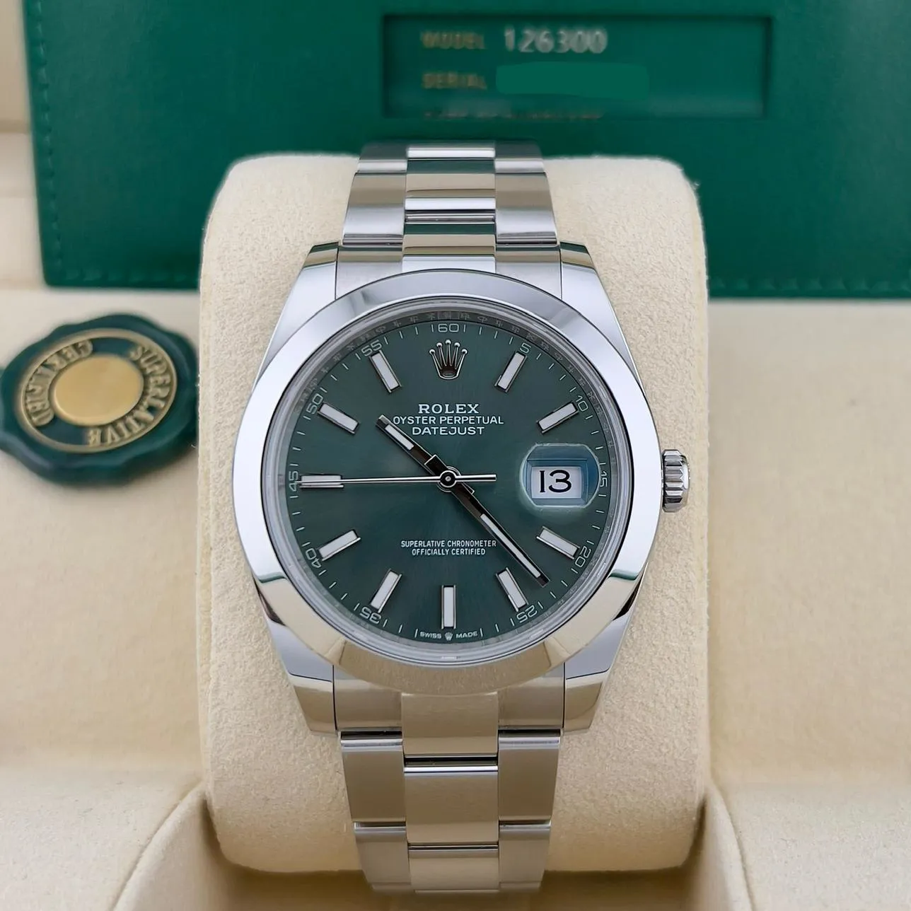 Rolex Datejust 126300-0019 41mm Oystersteel Green