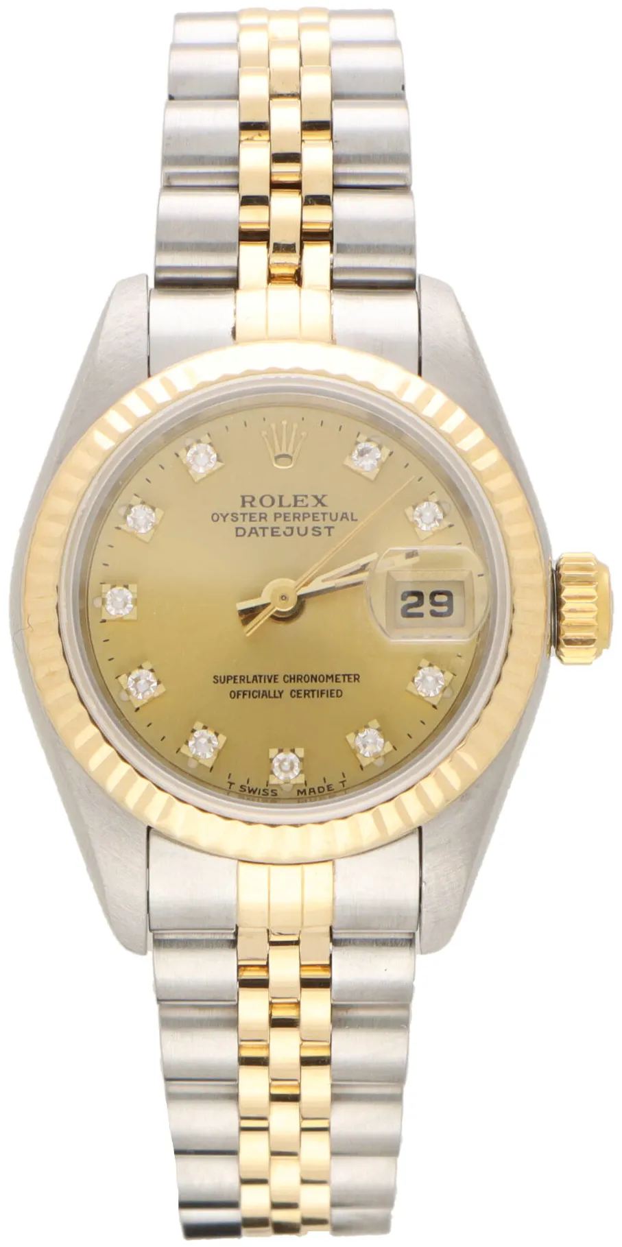 Rolex Datejust 69173 26mm Yellow gold and stainless steel Champagne