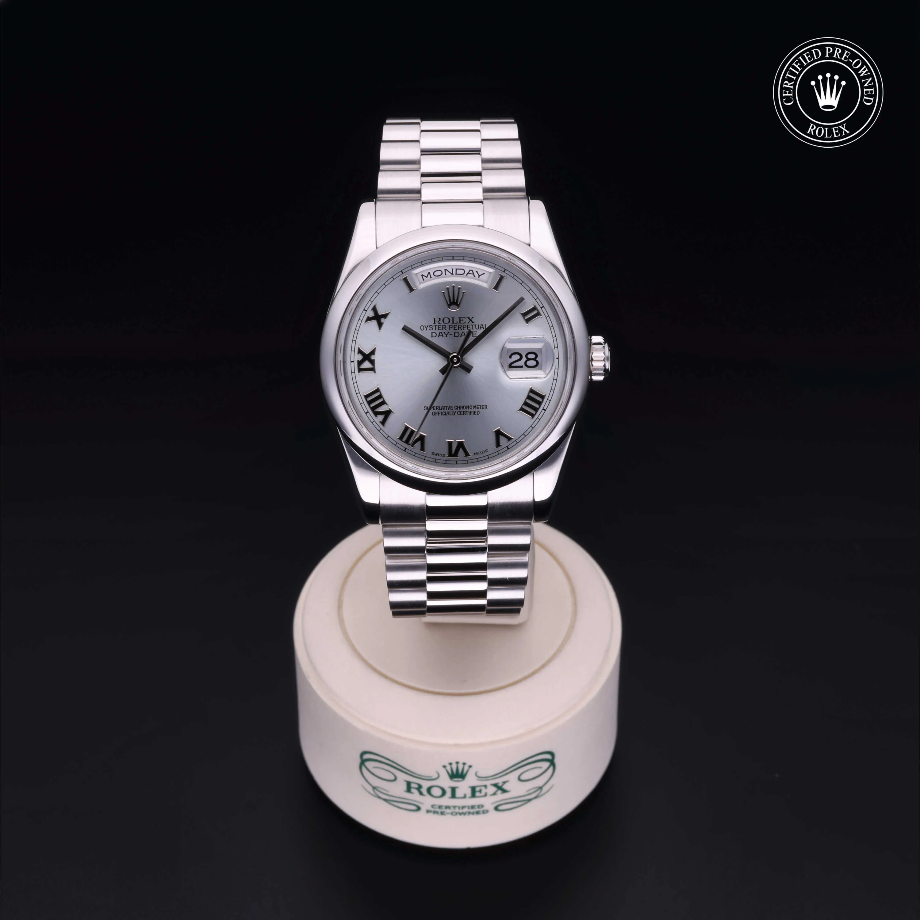 Rolex Day-Date 36 118206 36mm Platinum Blue 1