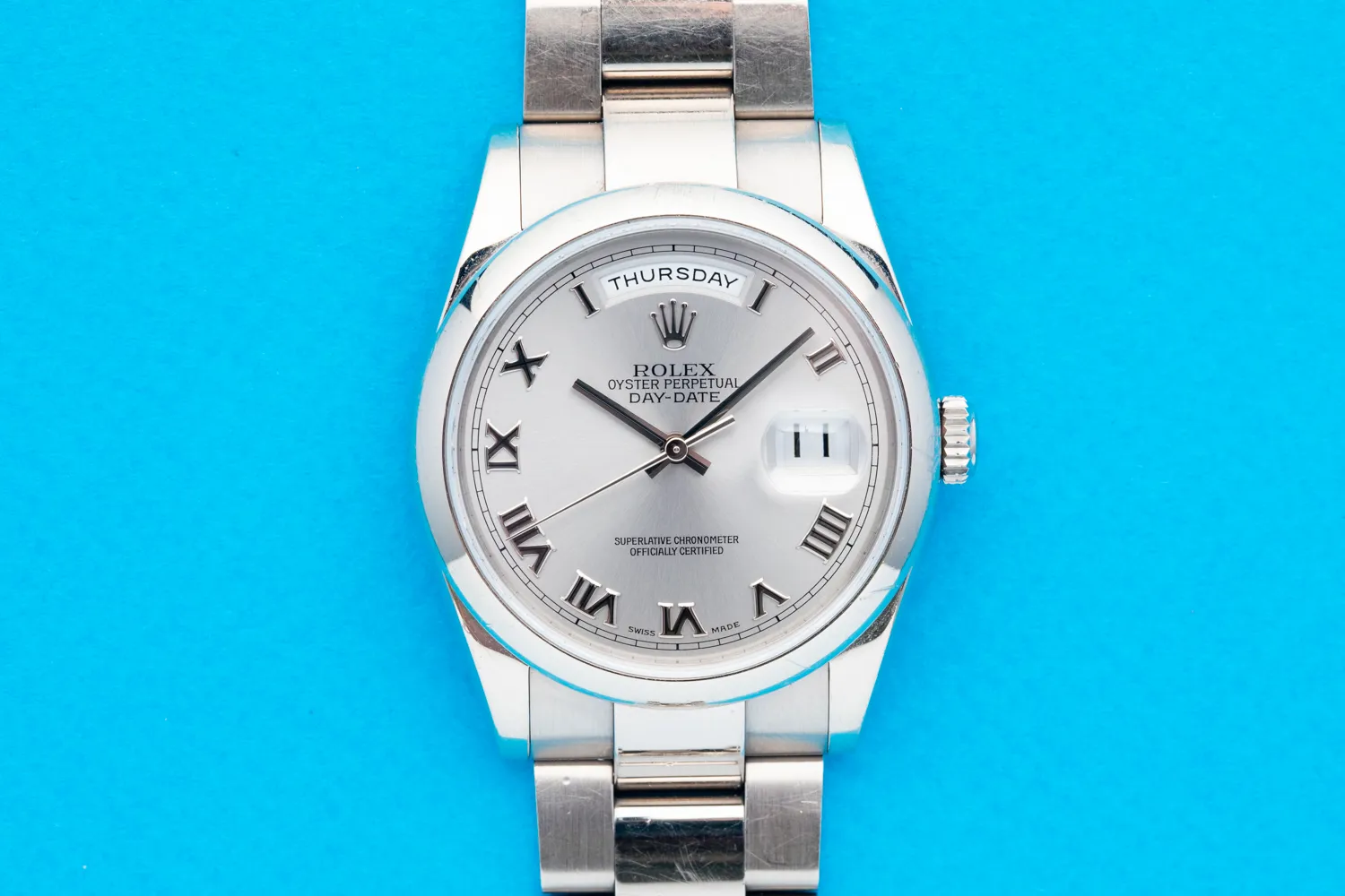 Rolex Day-Date 118209 36mm White gold Silver