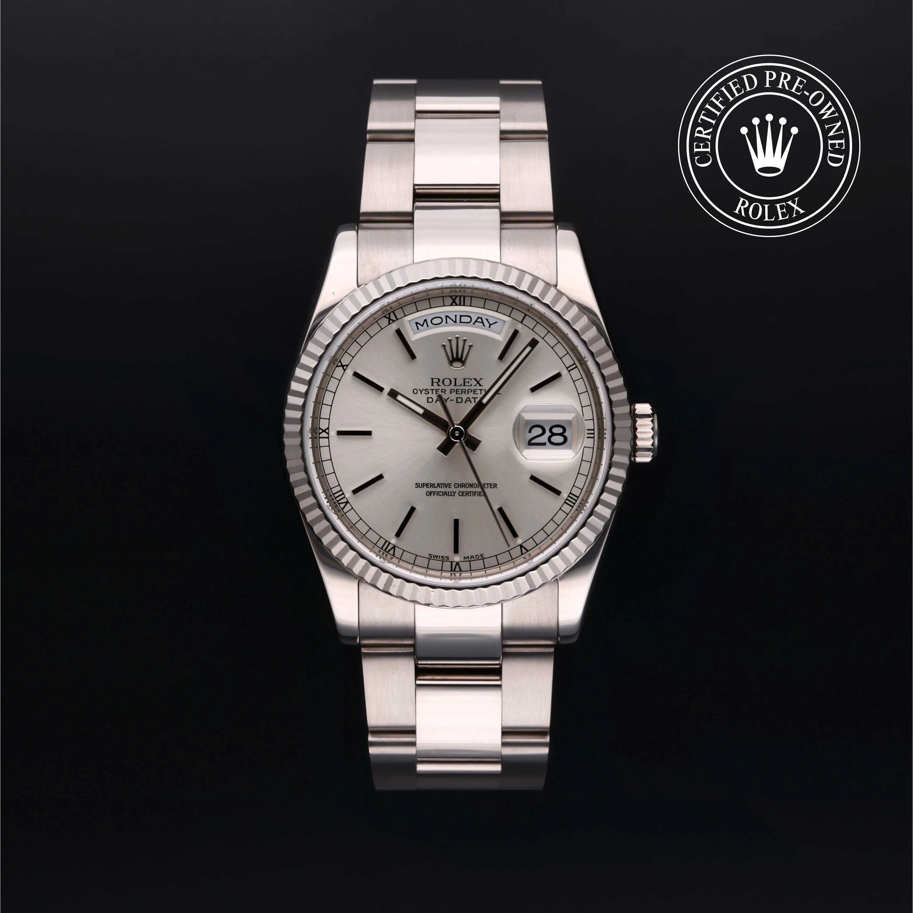 Rolex Day-Date 36 118239 36mm White gold Silver Gray