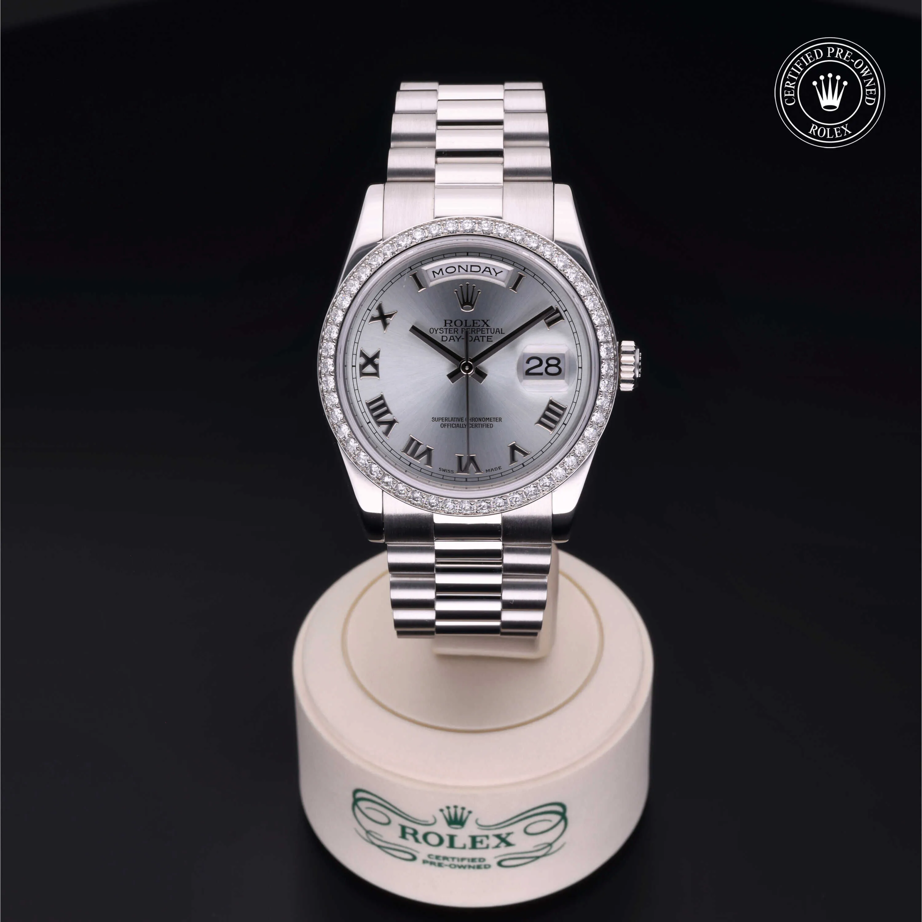 Rolex Day-Date 36 118346 36mm Platinum Silver Gray 1