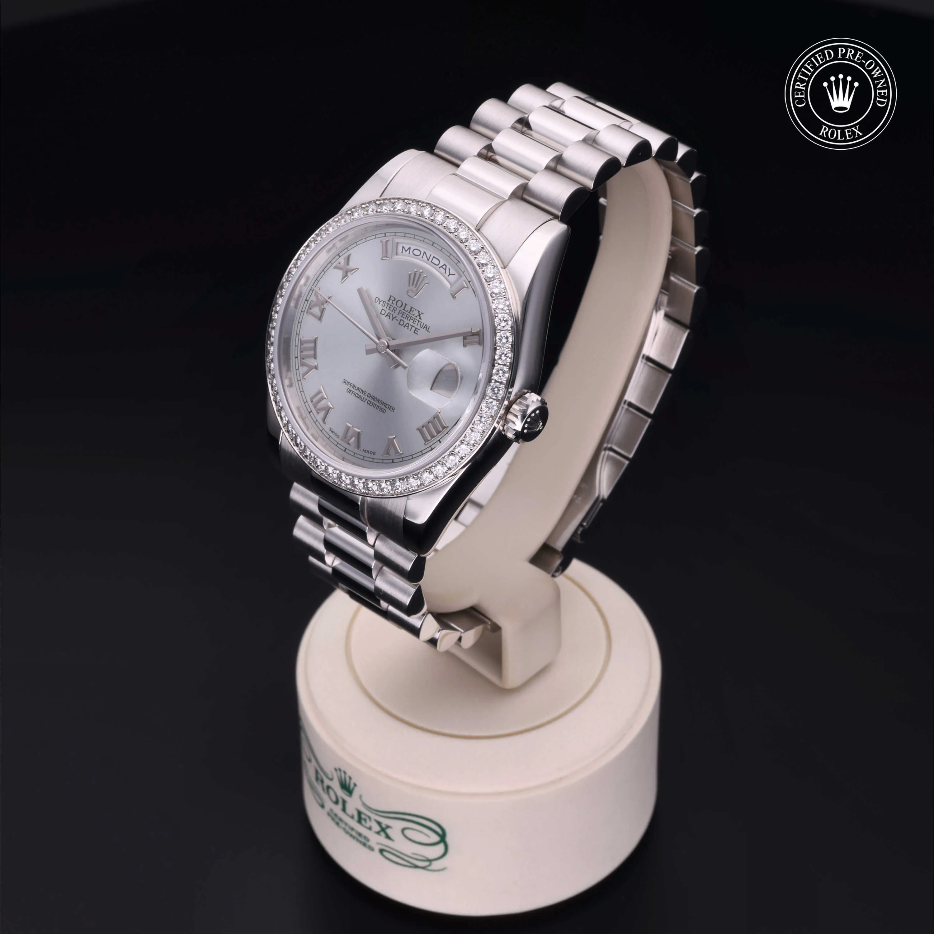 Rolex Day-Date 36 118346 36mm Platinum Silver Gray 2