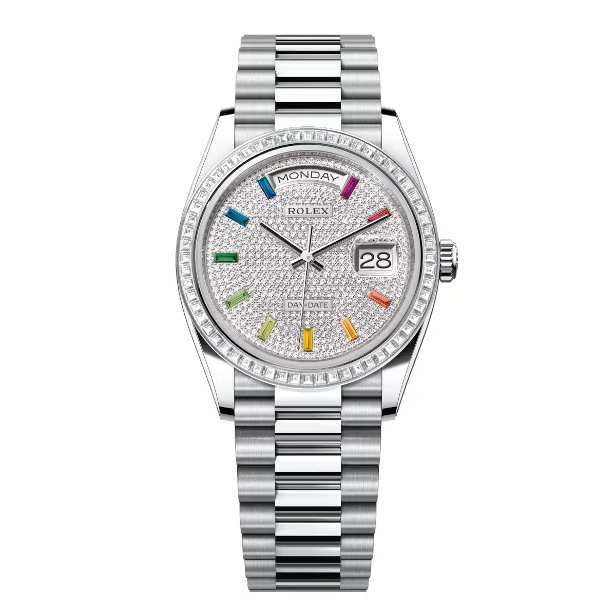 Rolex Day-Date 128396TBR-0006 36mm Platinum Paved