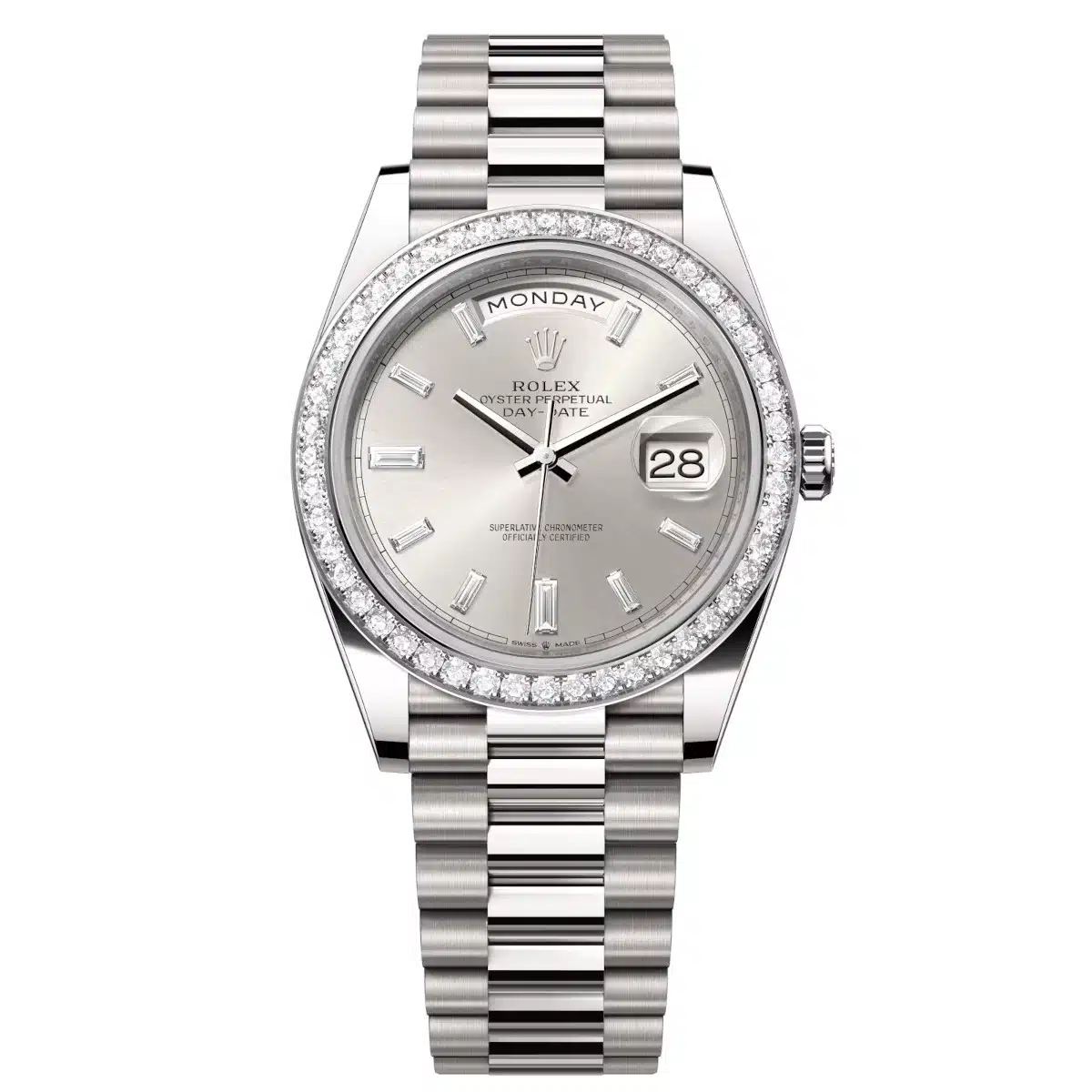 Rolex Day-Date 228349RBR-0001 40mm White gold •