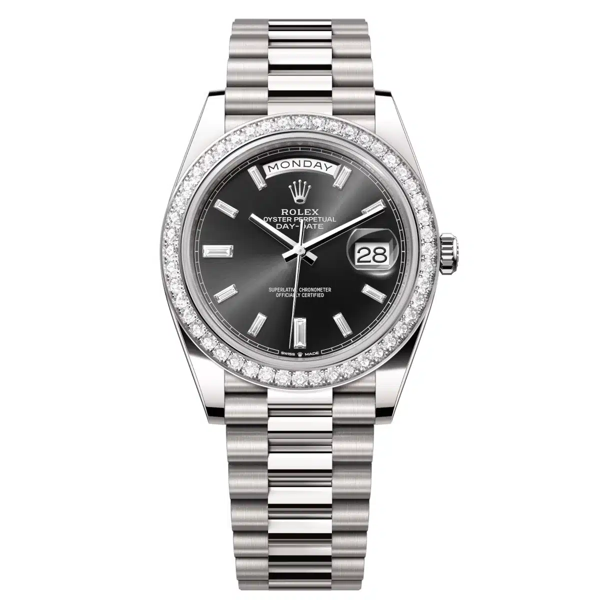 Rolex Day-Date 228349RBR-0003 40mm 18k white gold Black