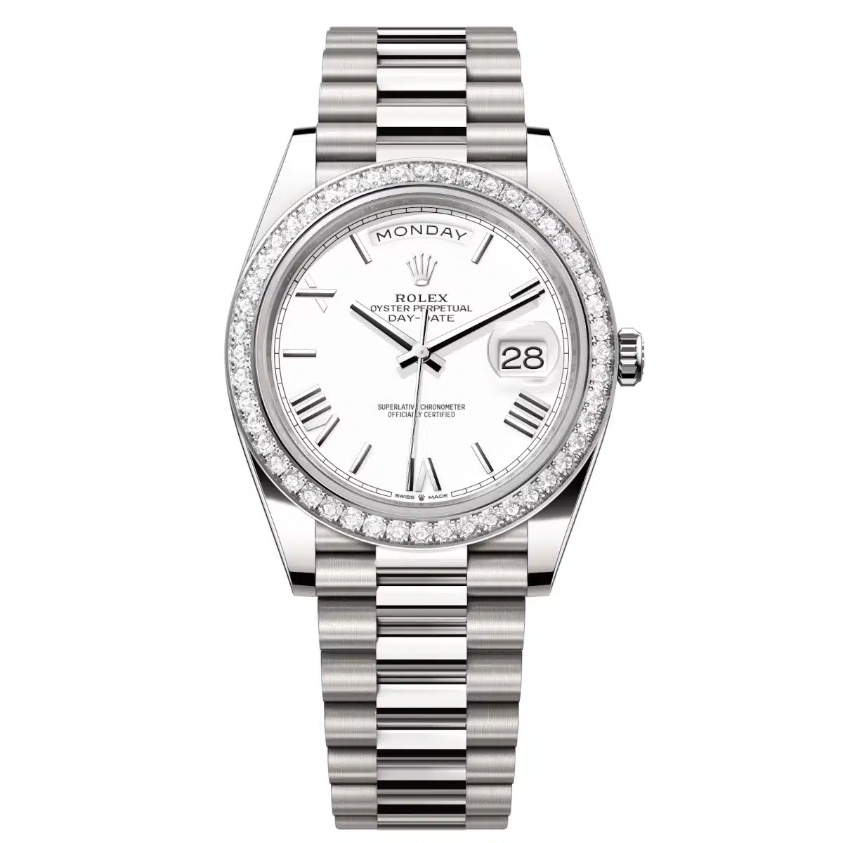 Rolex Day-Date 228349RBR-0039 40mm 18k white gold White