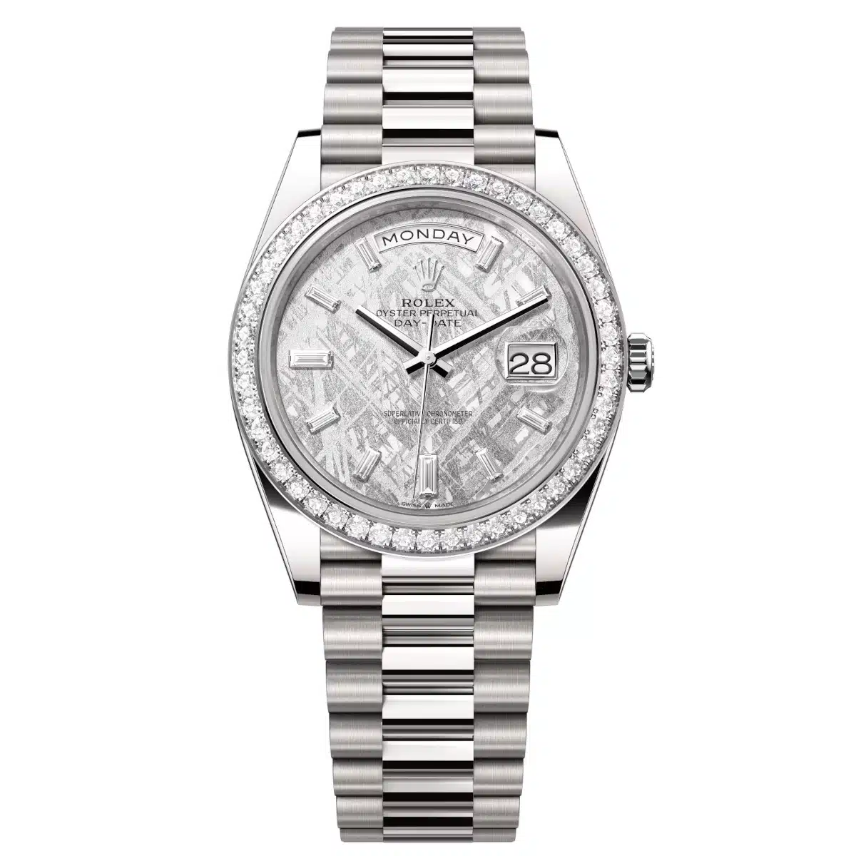Rolex Day-Date 228349RBR-0040 40mm White gold •