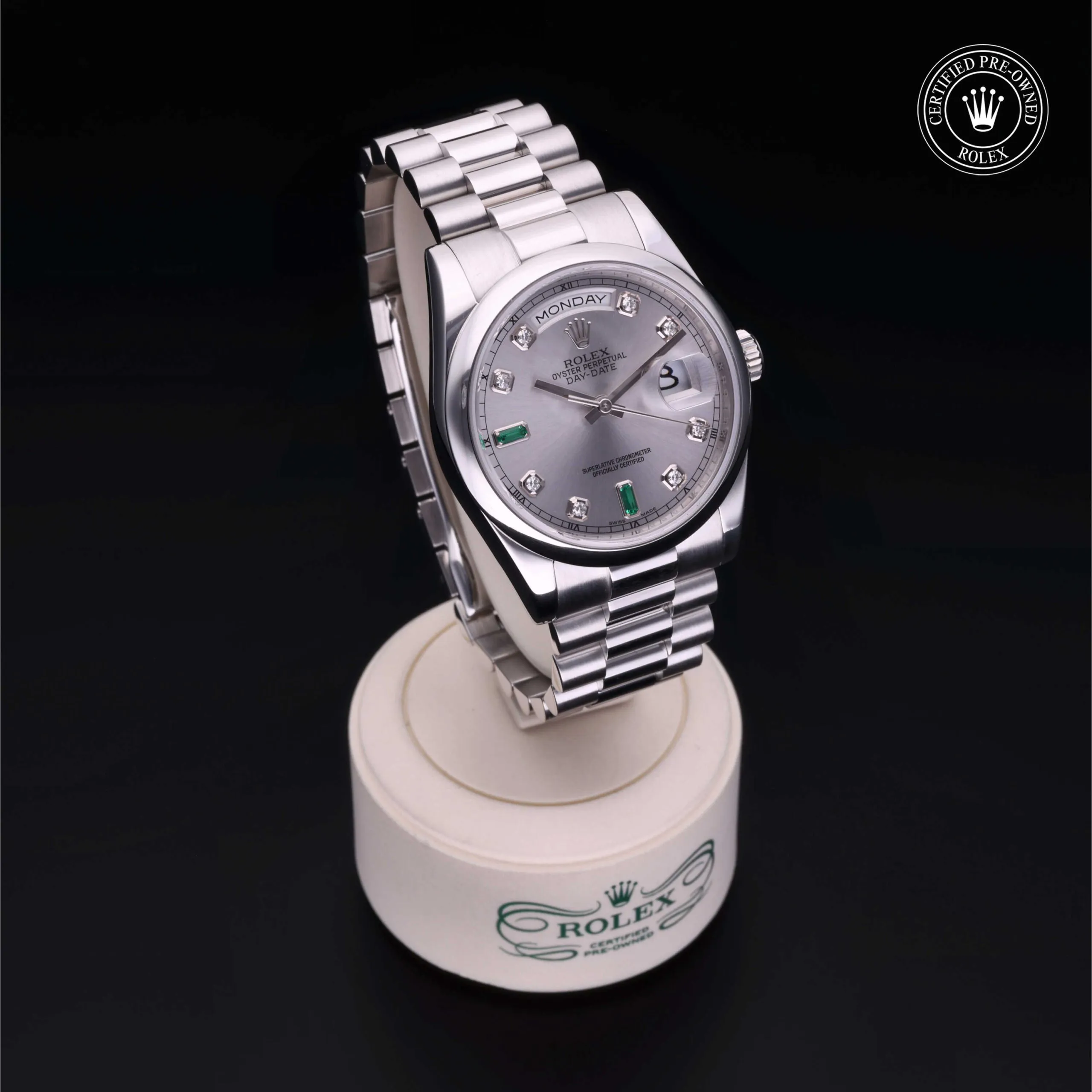 Rolex Day-Date 36 118206 36mm Platinum Gray 3