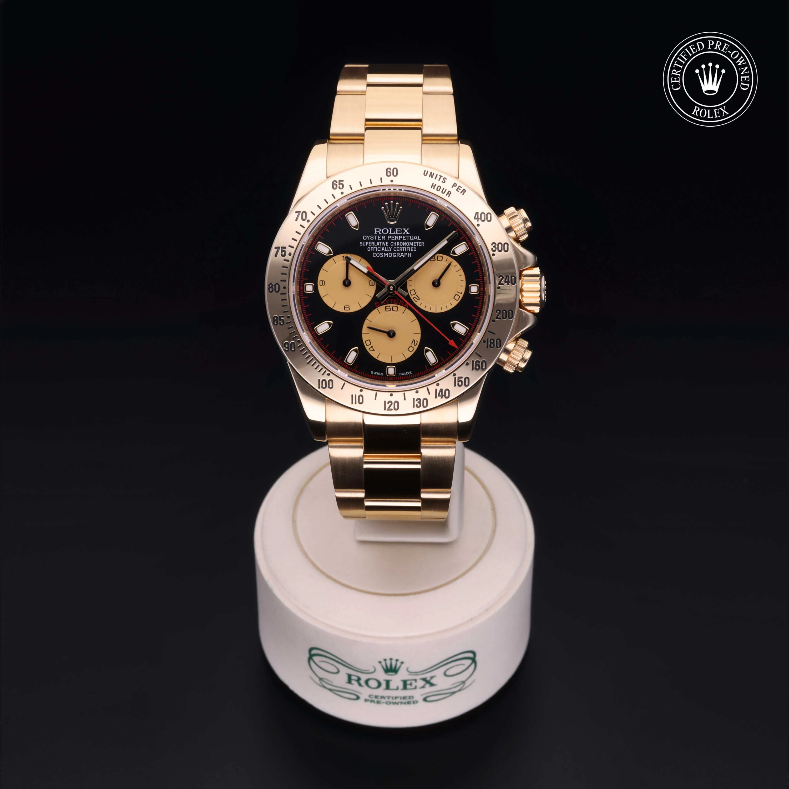 Rolex Daytona 116528 40mm Yellow gold Black 1