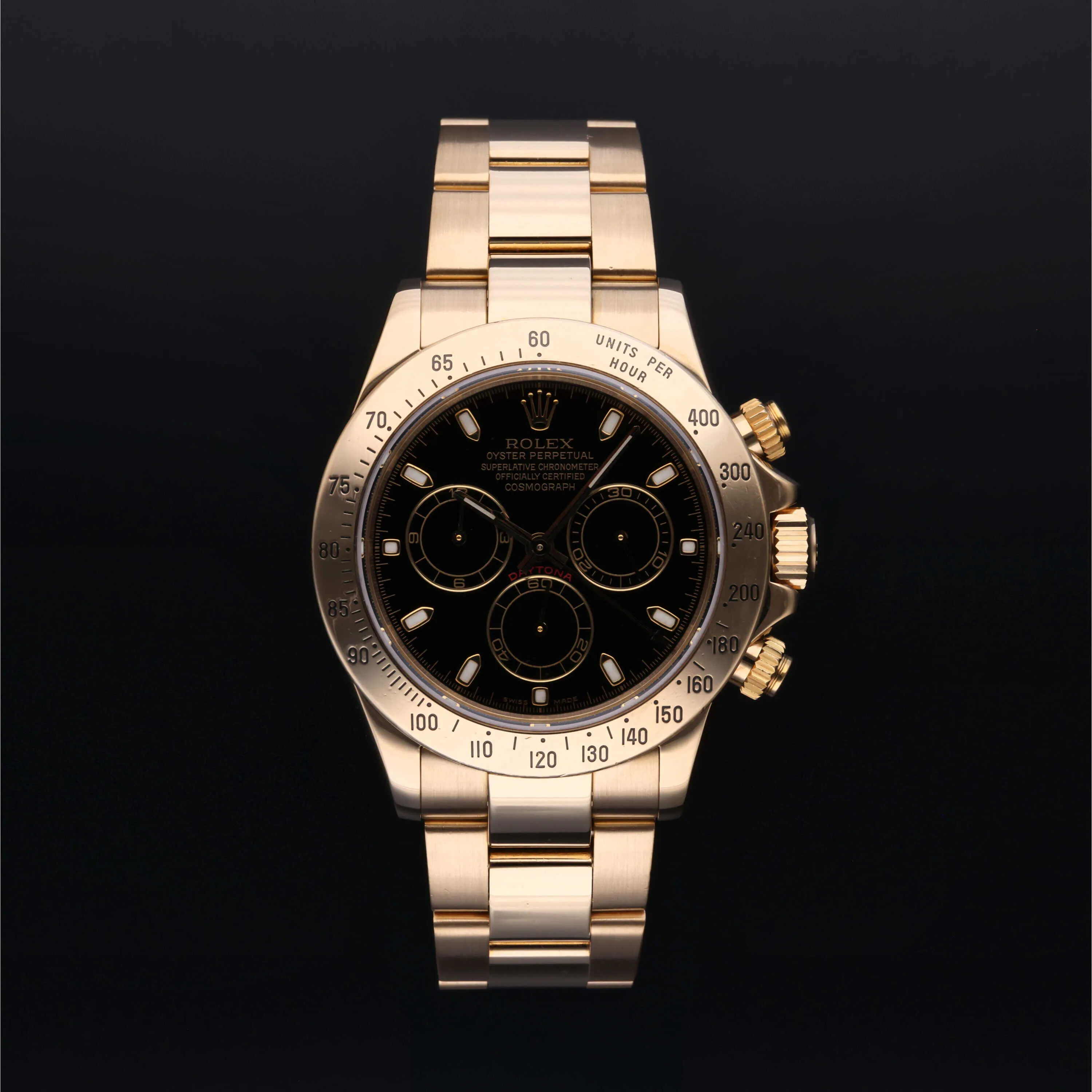 Rolex Daytona 116528 40mm Yellow gold Black