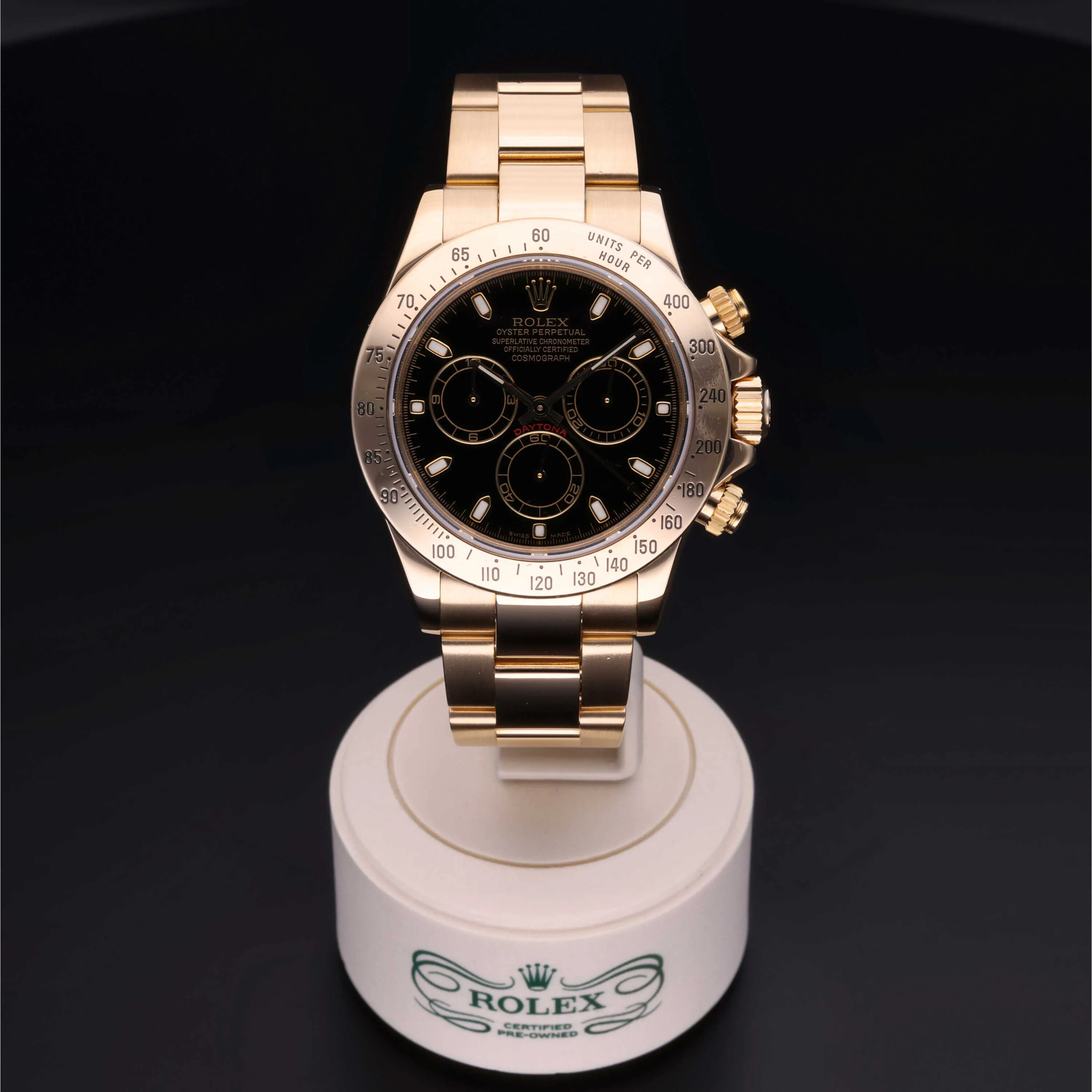 Rolex Daytona 116528 40mm Yellow gold Black 1