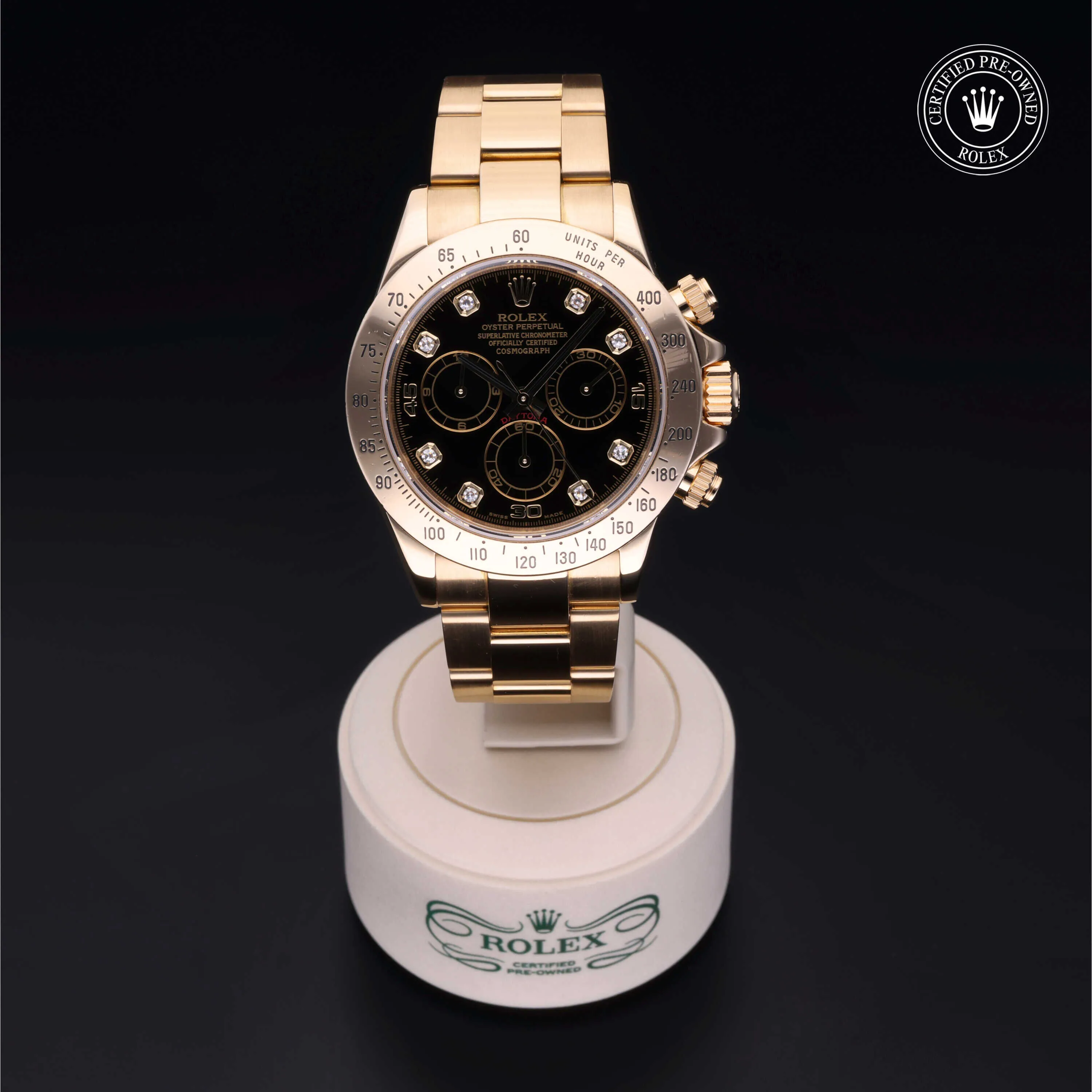 Rolex Daytona 116528 40mm Yellow gold Black 1