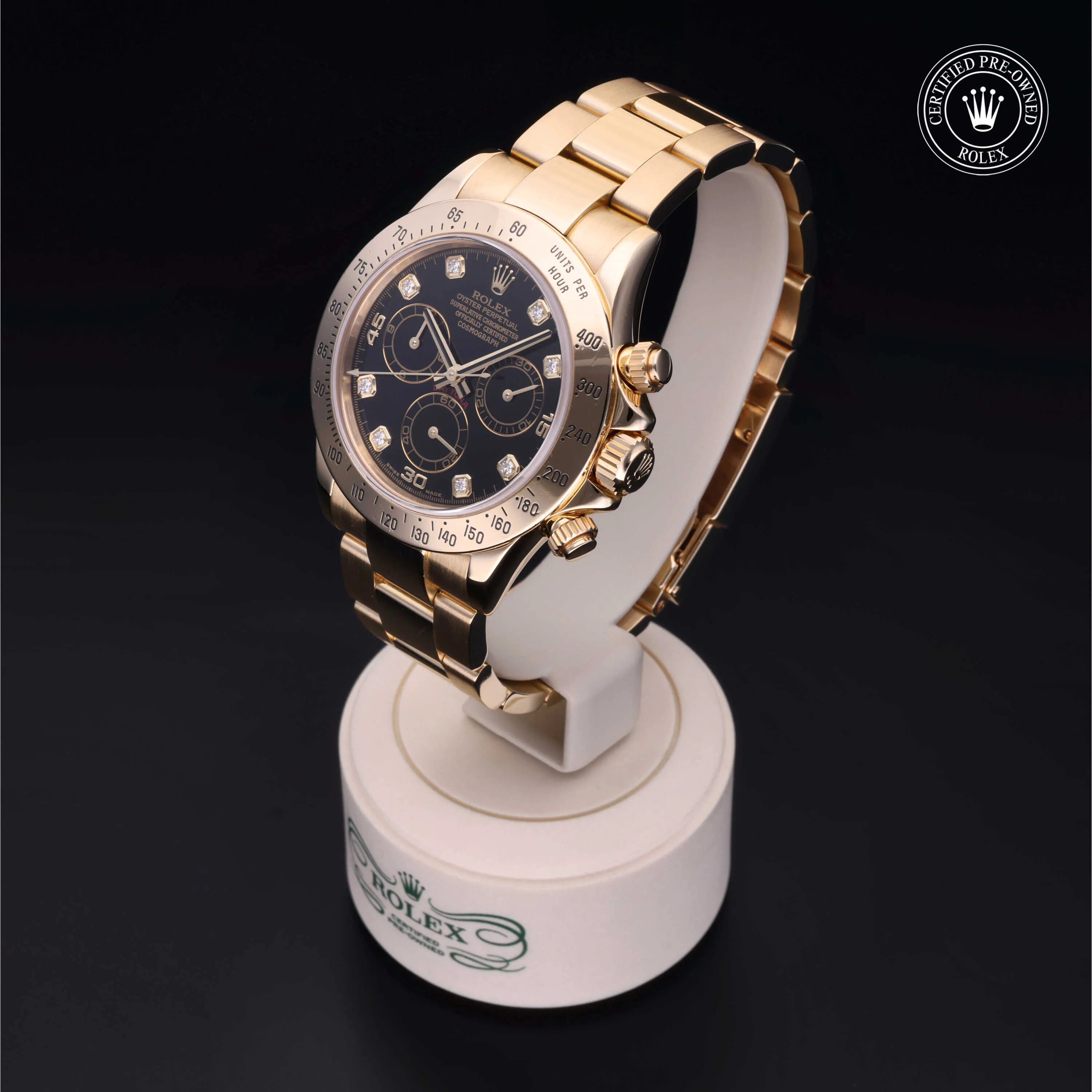 Rolex Daytona 116528 40mm Yellow gold Black 2