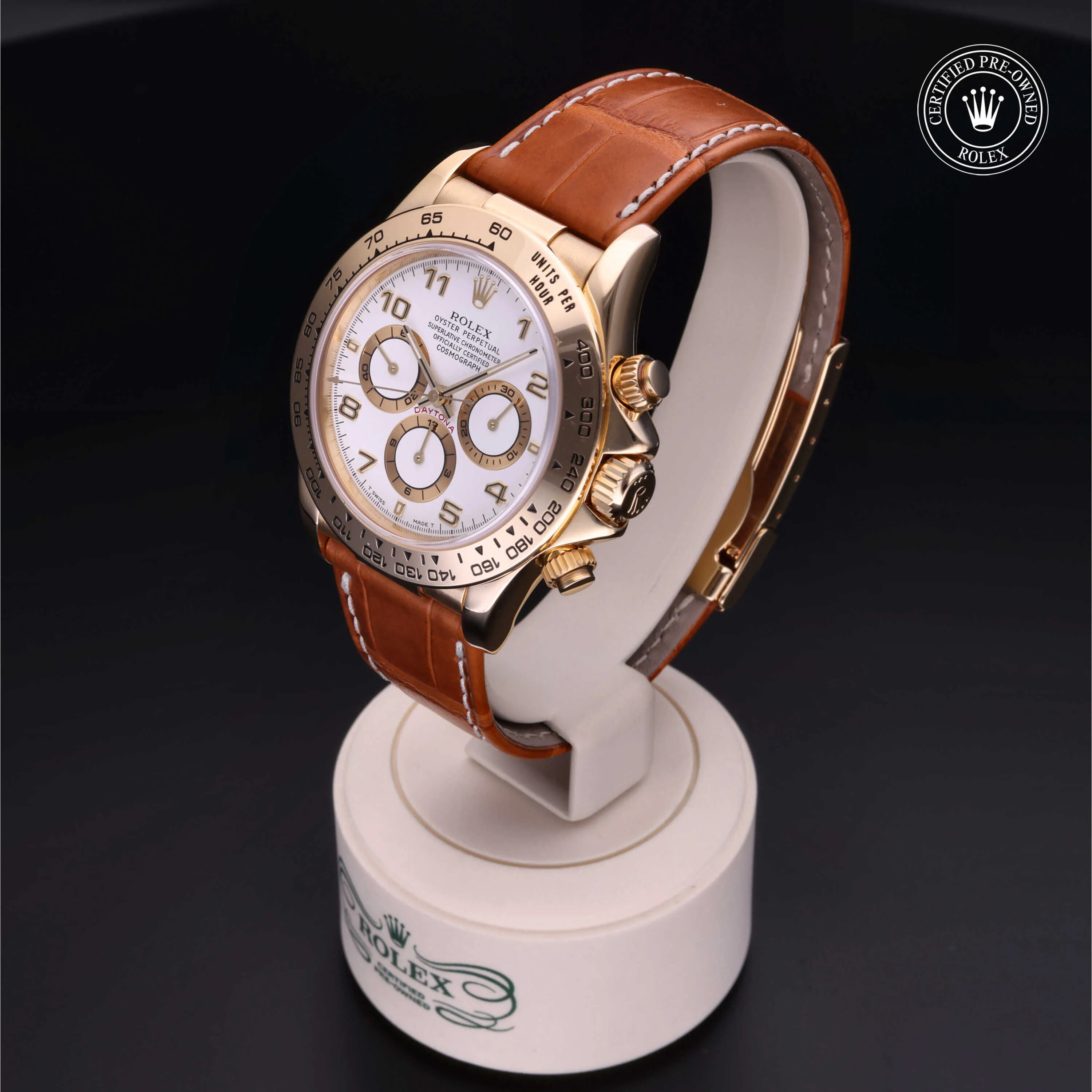 Rolex Daytona 16518 40mm Yellow gold White 2