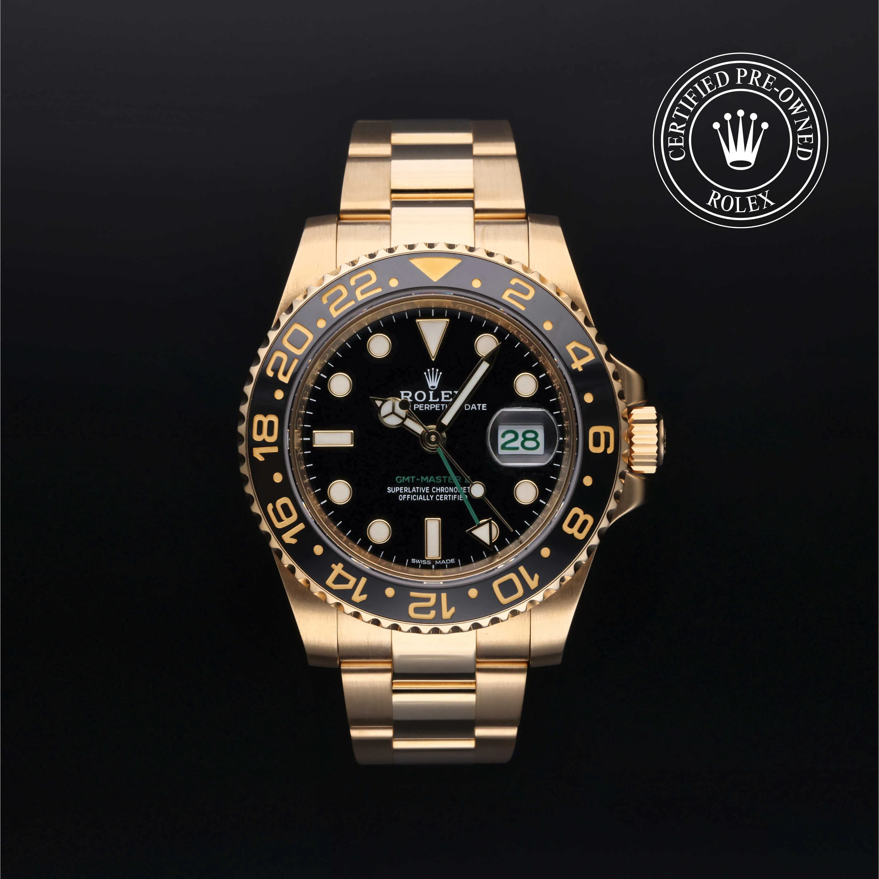 Rolex GMT-Master II 116718LN 40mm Yellow gold and 18k yellow gold Black