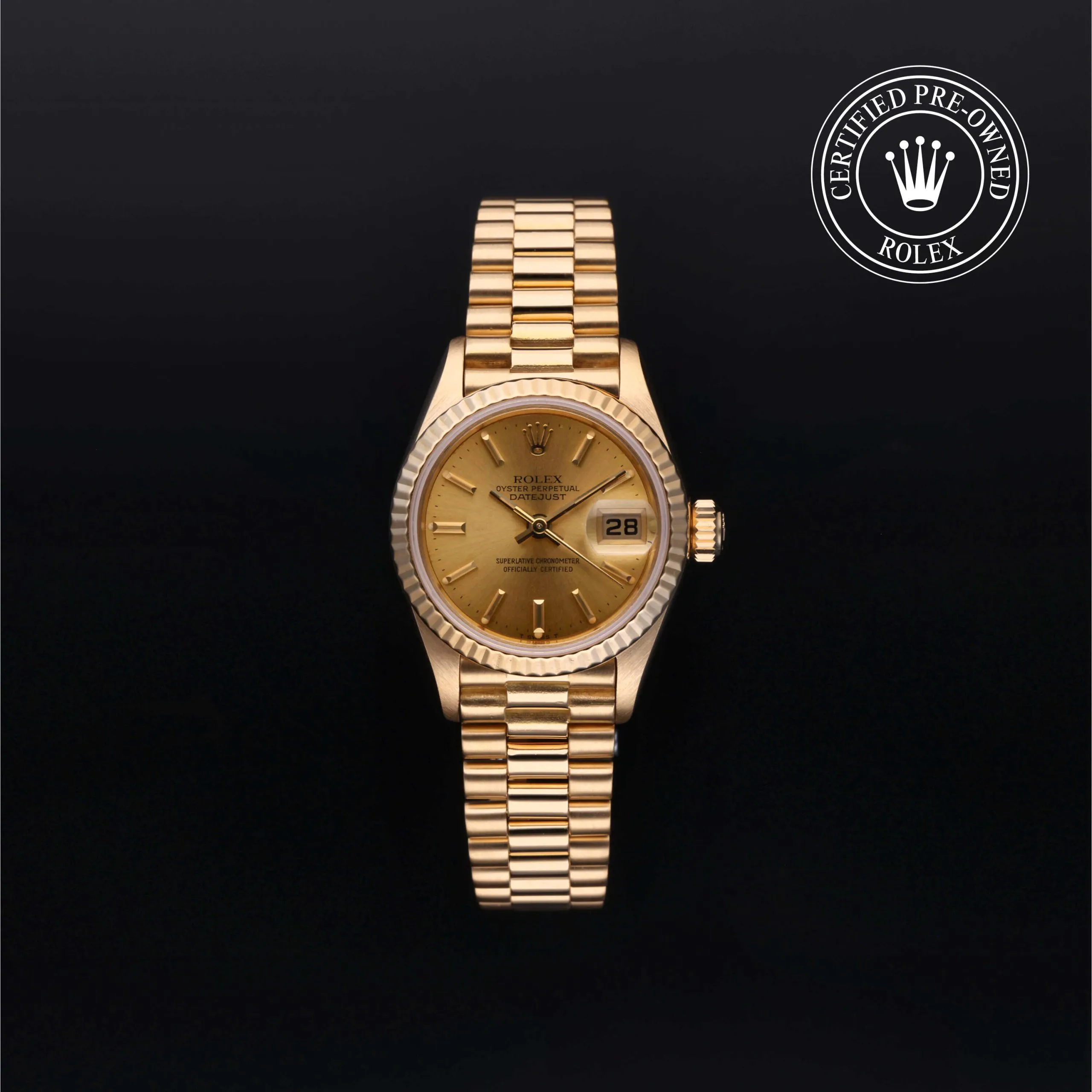 Rolex Lady-Datejust 69178 26mm Yellow gold Champagne