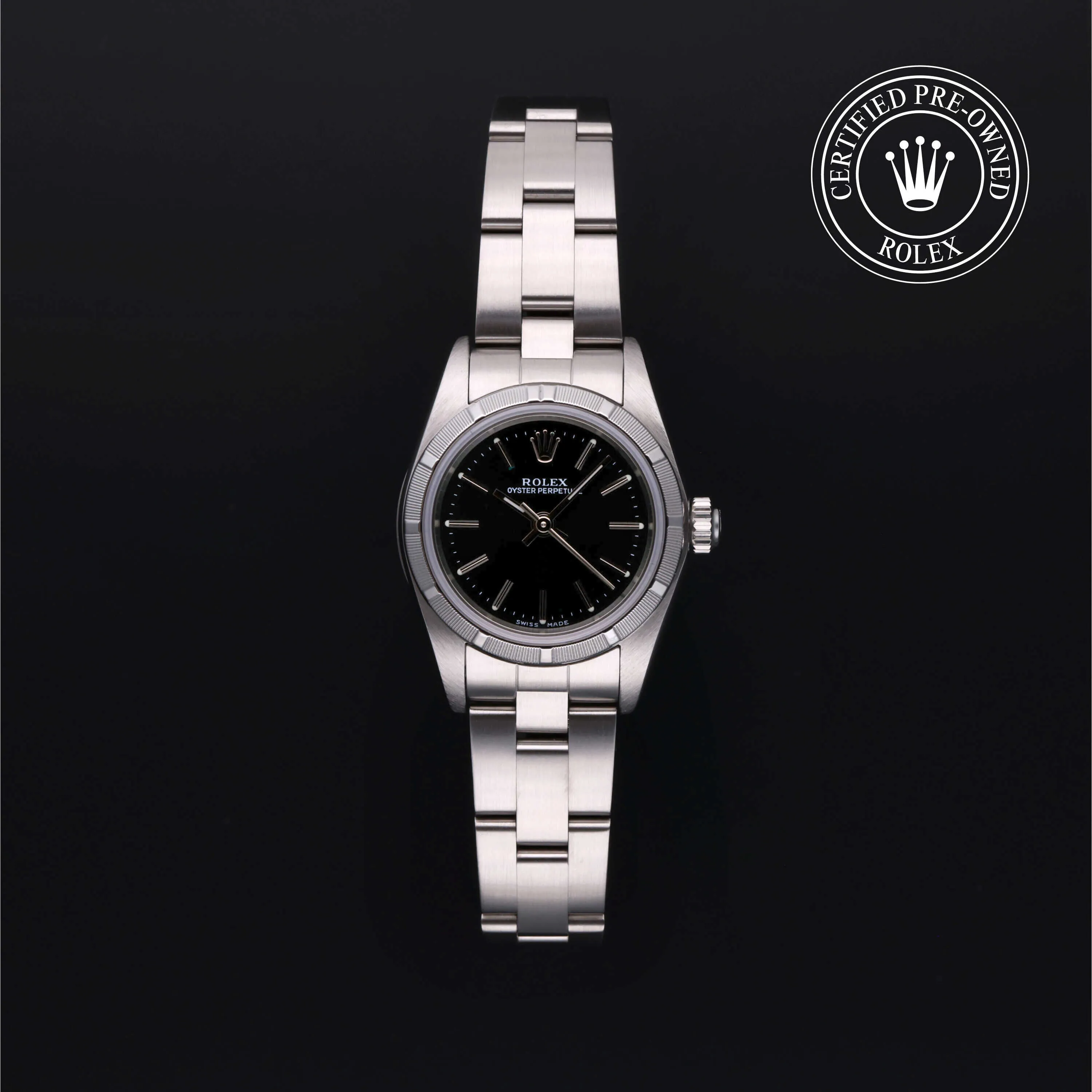 Rolex Oyster Perpetual 76030 25mm Stainless steel Black