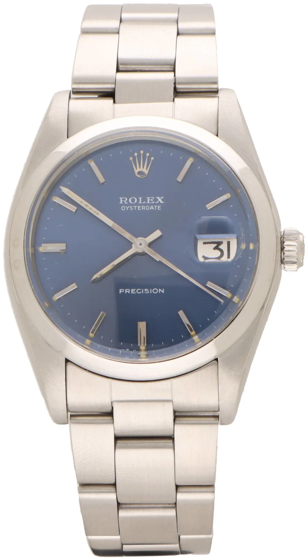 Rolex Oysterdate Precision 34mm Stainless steel Blue