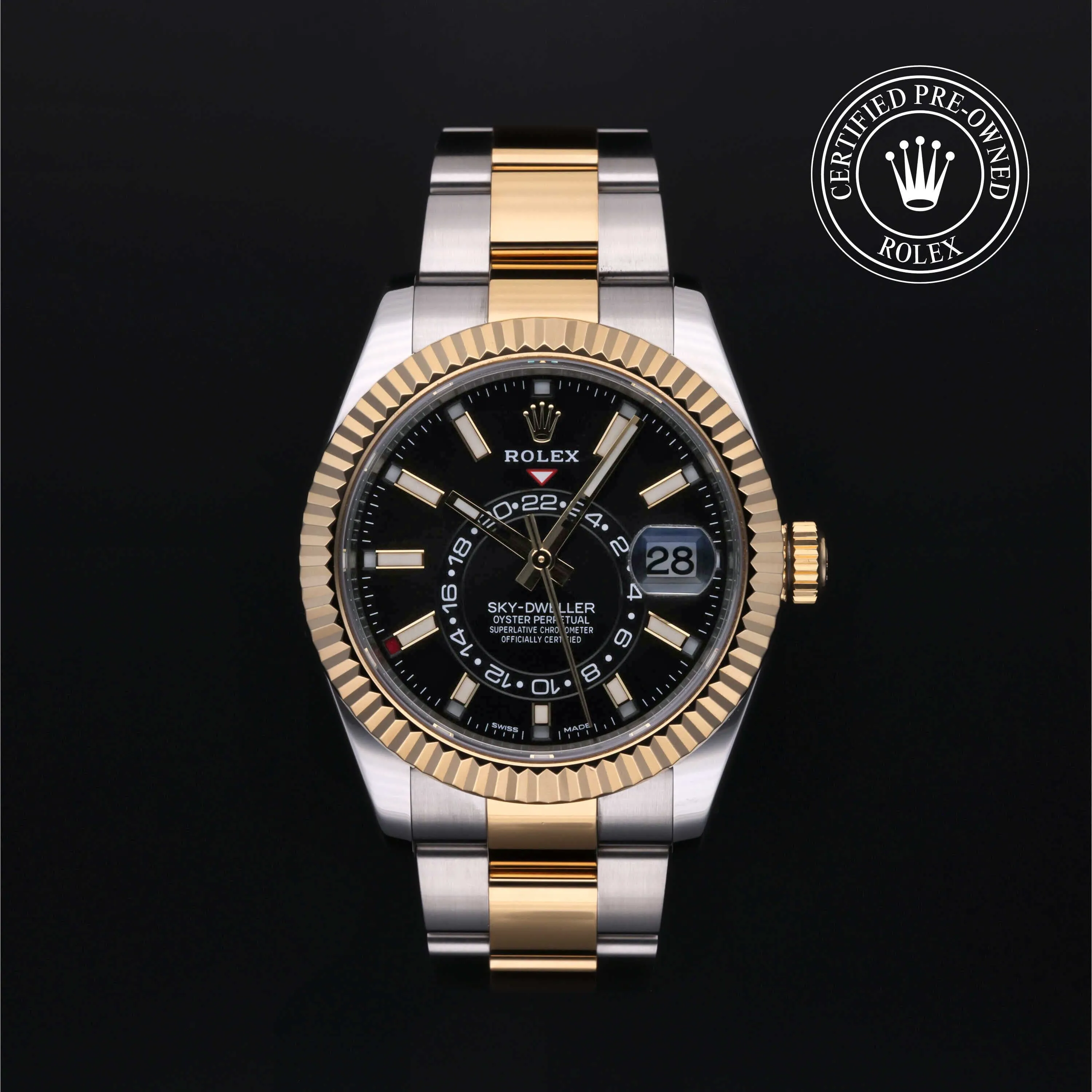 Rolex Sky-Dweller 326933 42mm Yellow gold and Stainless steel Black