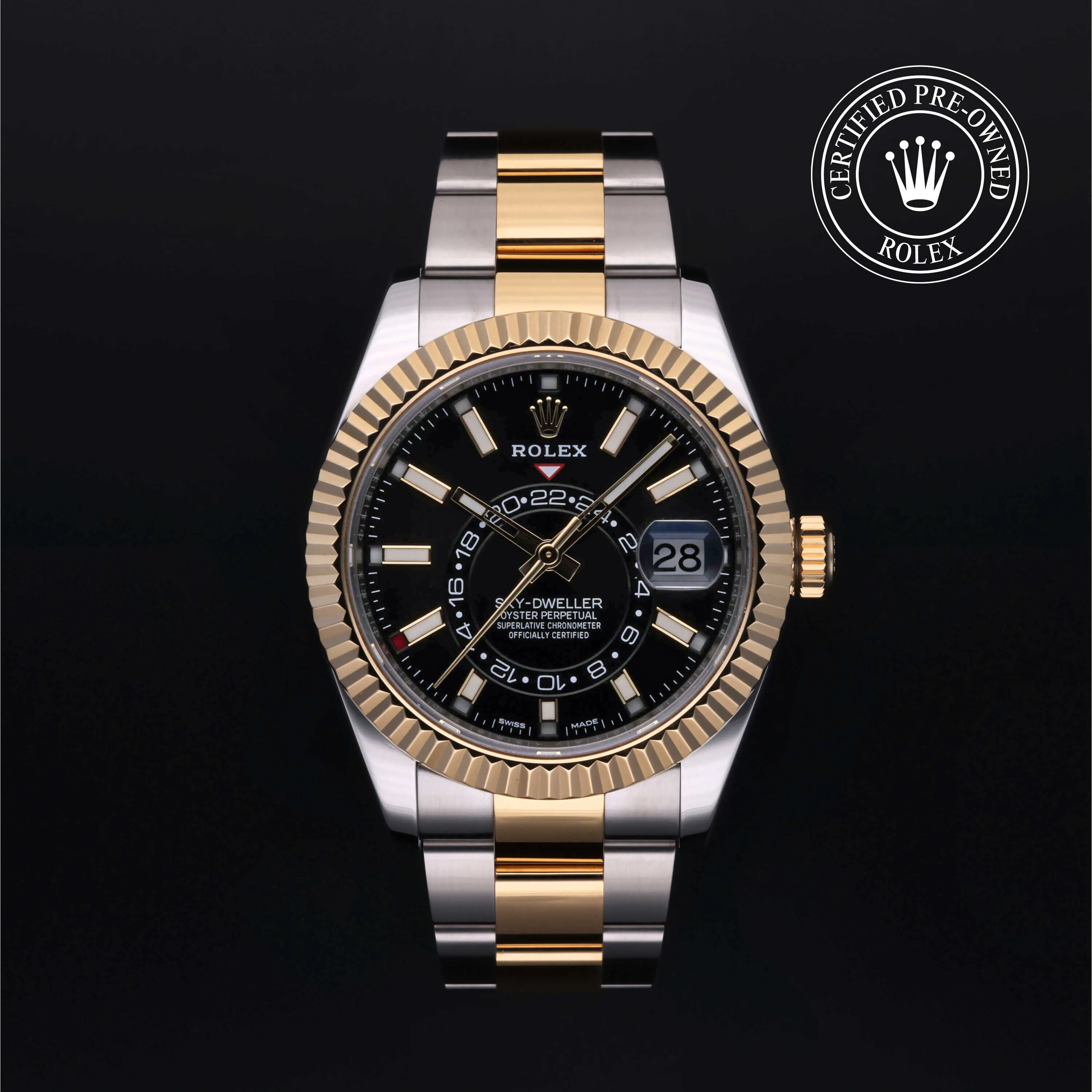 Rolex Sky-Dweller 326933 42mm Yellow gold and Stainless steel Black