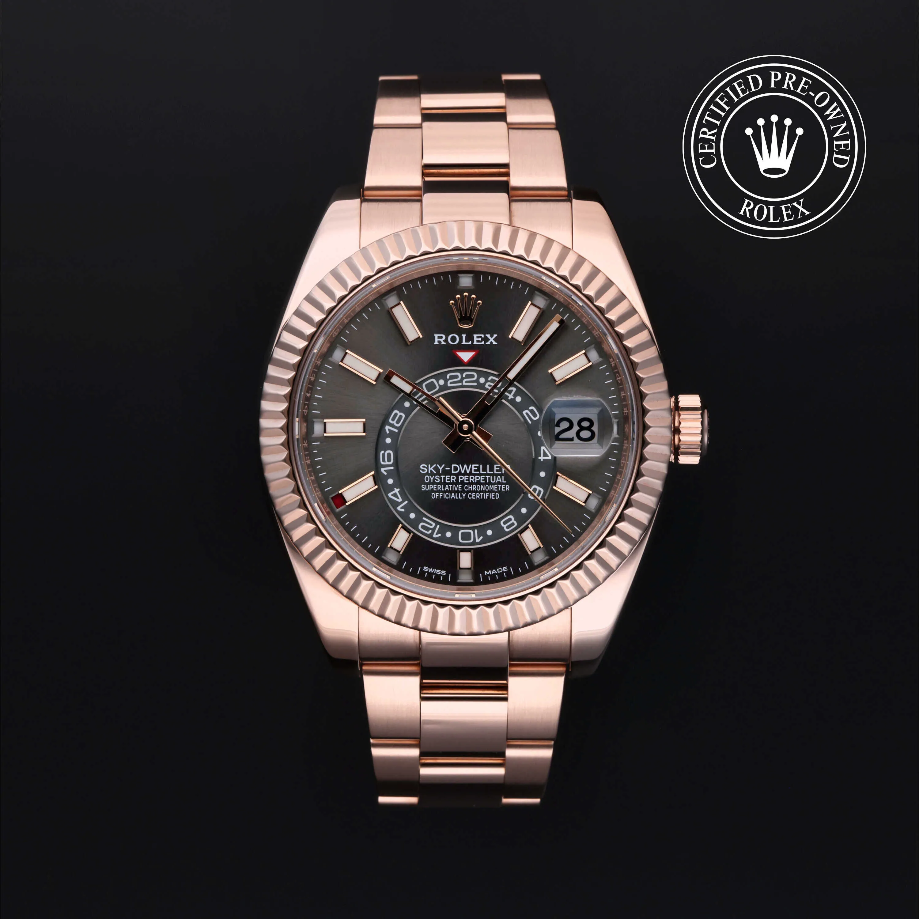 Rolex Sky-Dweller 326935 42mm Rose gold Silver Gray