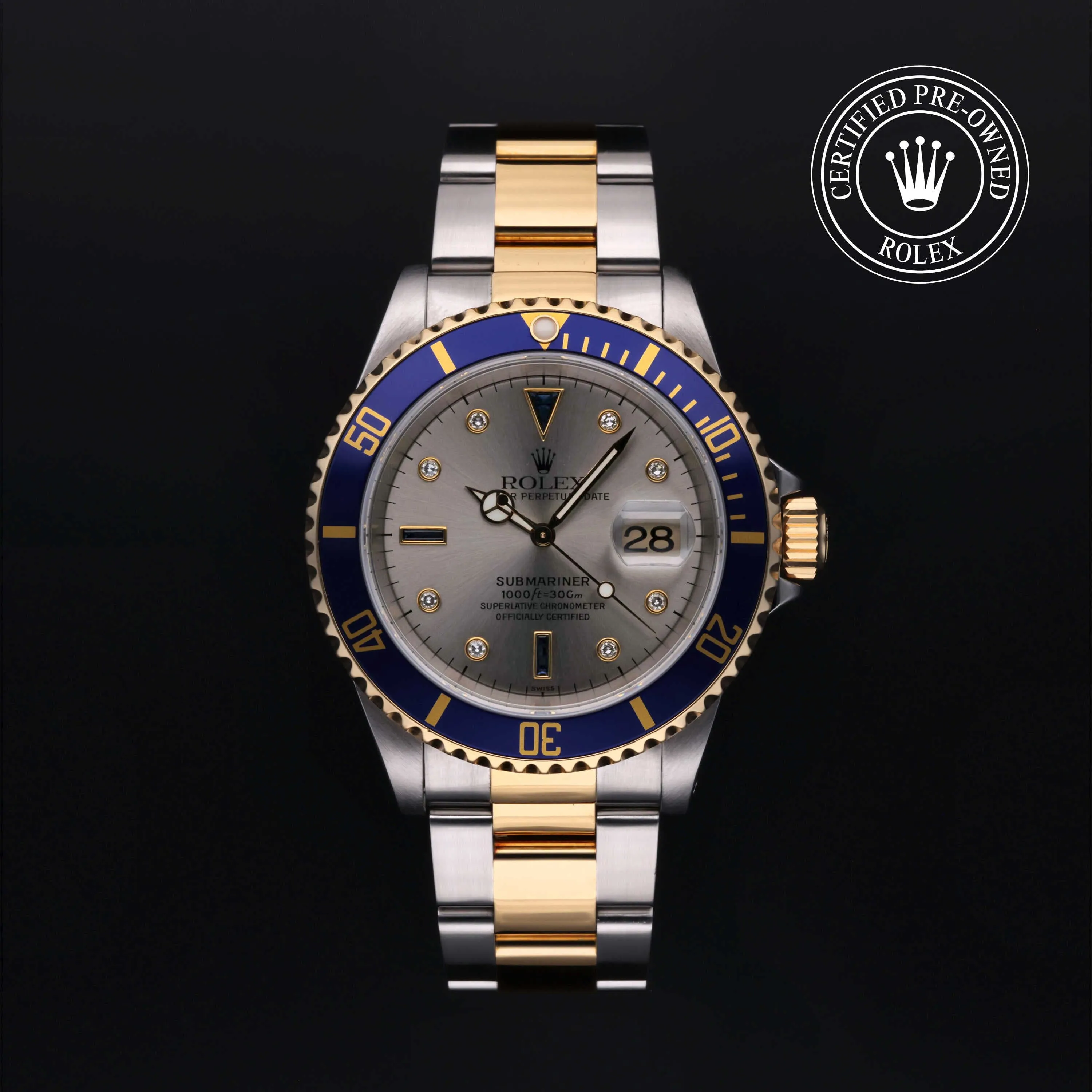 Rolex Submariner 16613 40mm Yellow gold and Stainless steel Silver