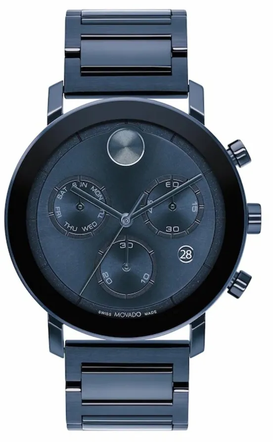 Movado 42mm Stainless steel Blue