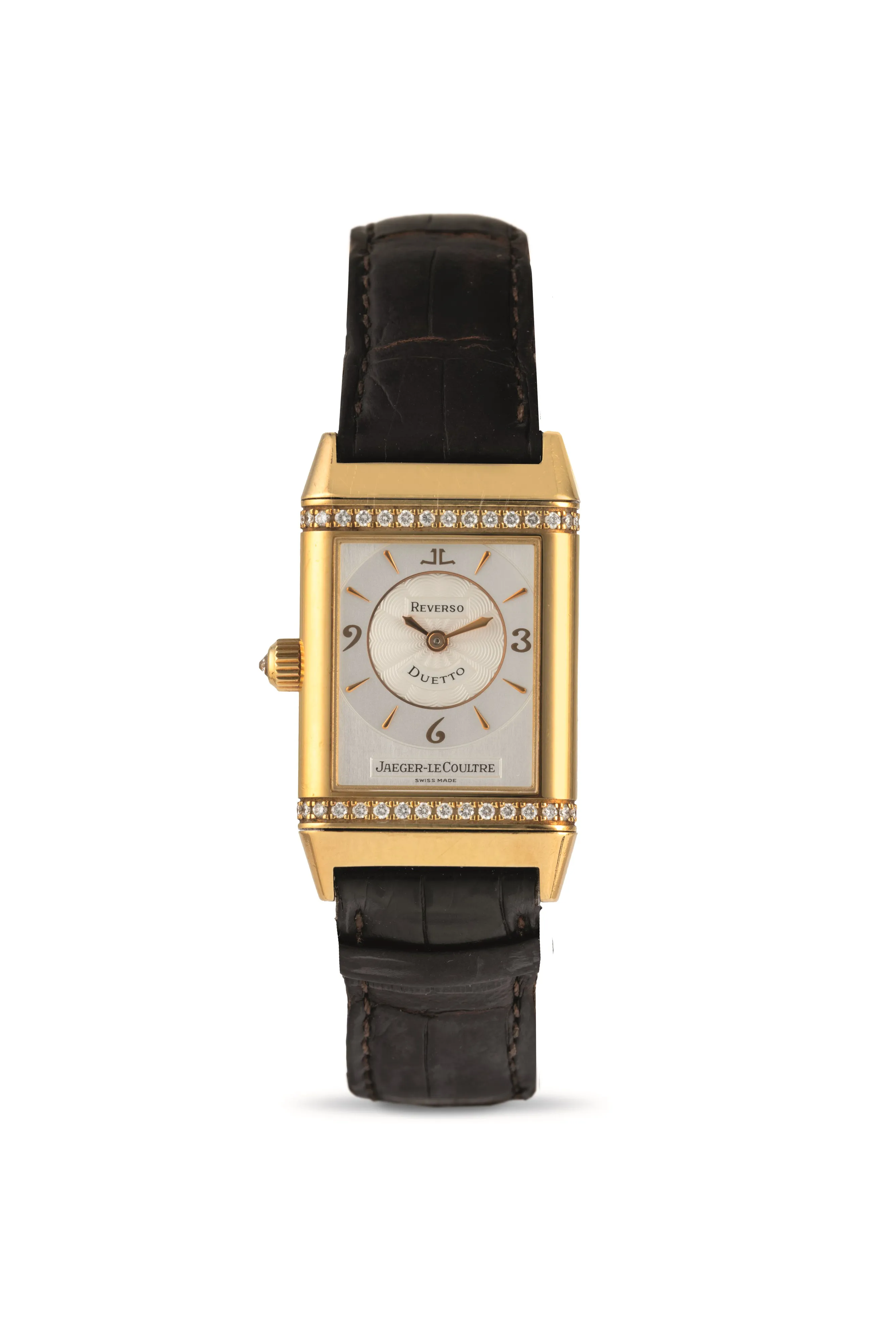 Jaeger-LeCoultre Reverso Duetto Classique 256.1.75 23mm Yellow gold and diamond-set Silver